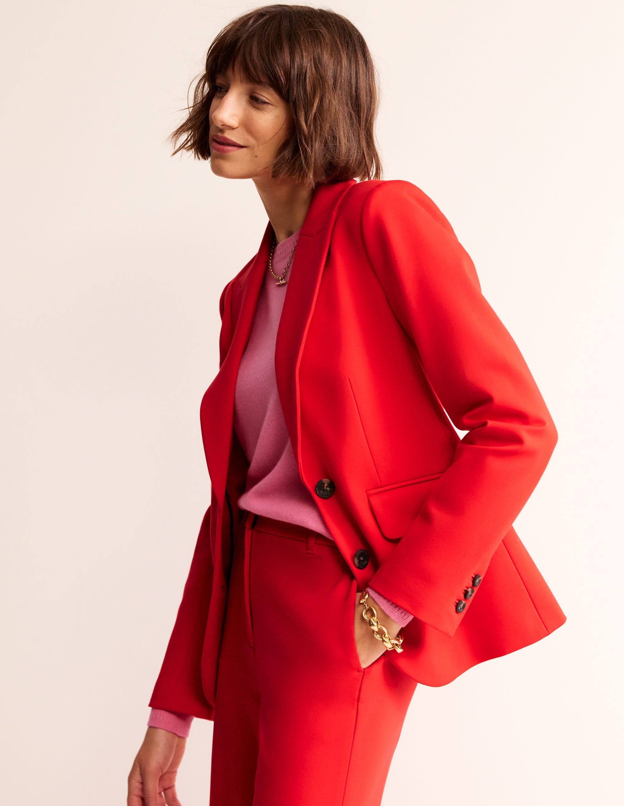 Marylebone Ponte Blazer-Pomegranate - Image 1