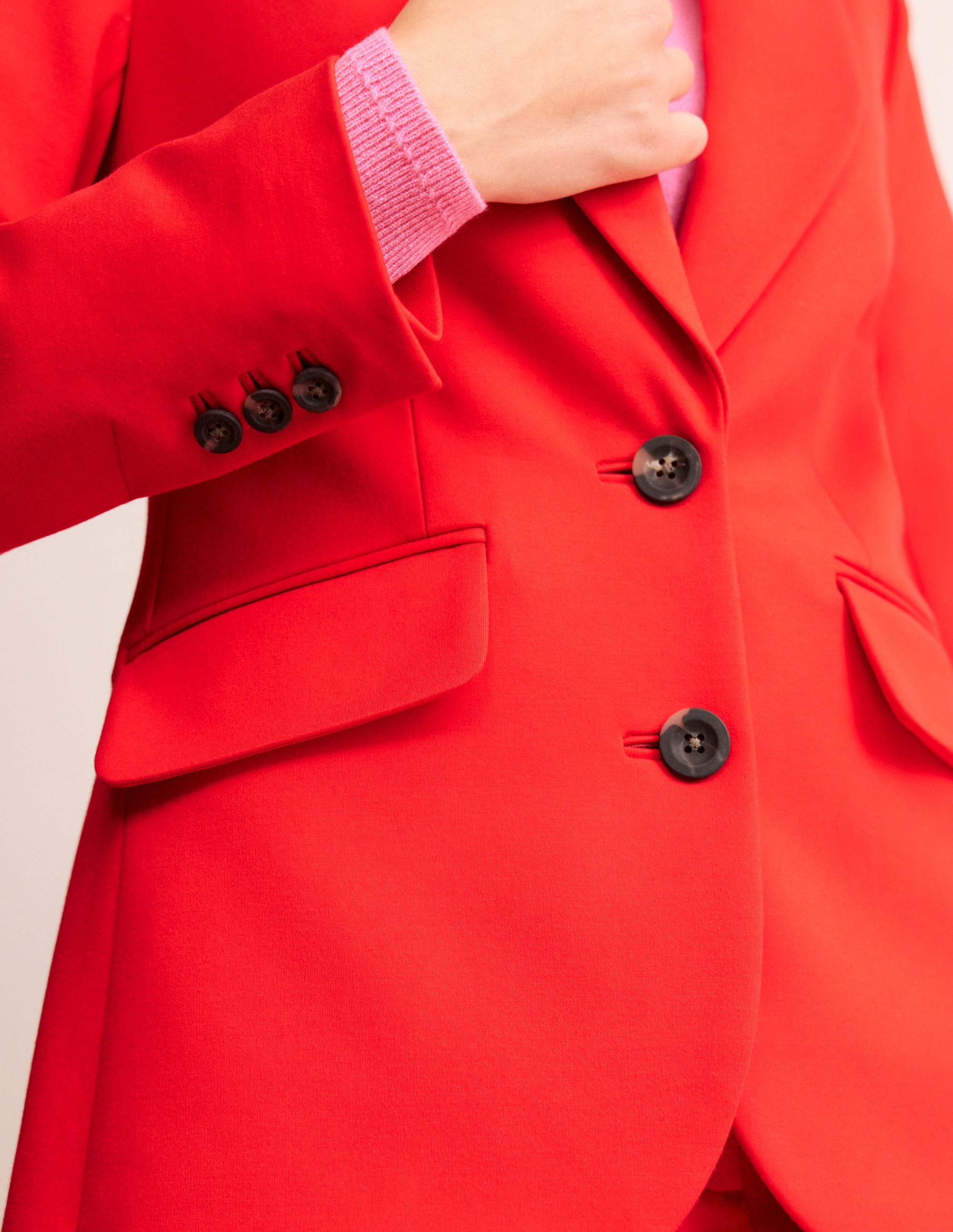 Marylebone Ponte Blazer-Pomegranate - Image 2