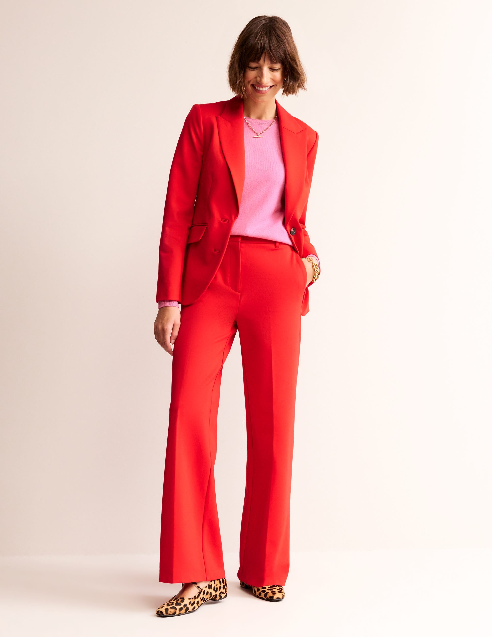 Marylebone Ponte Blazer-Pomegranate - Image 4