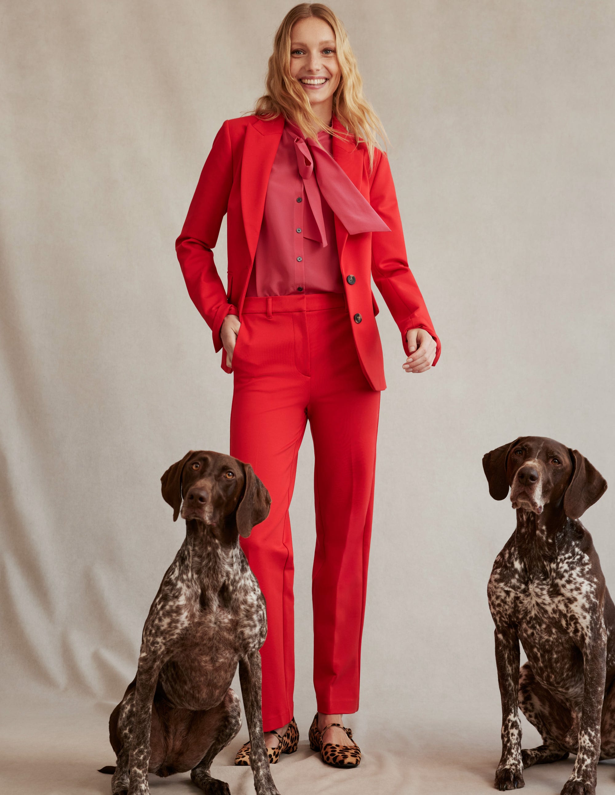Marylebone Ponte Blazer-Pomegranate - Image 5