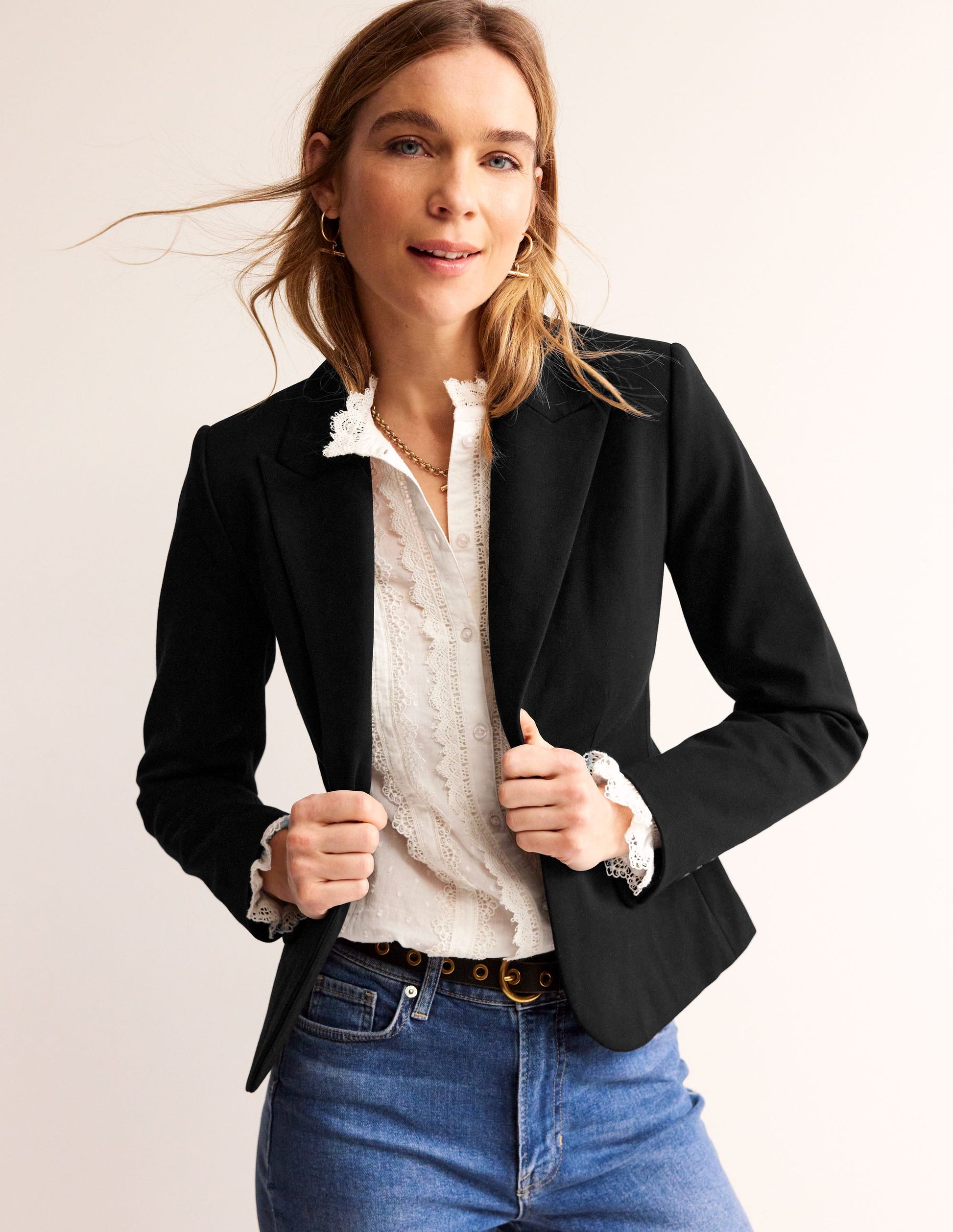 Canonbury Ponte Blazer-Black-1