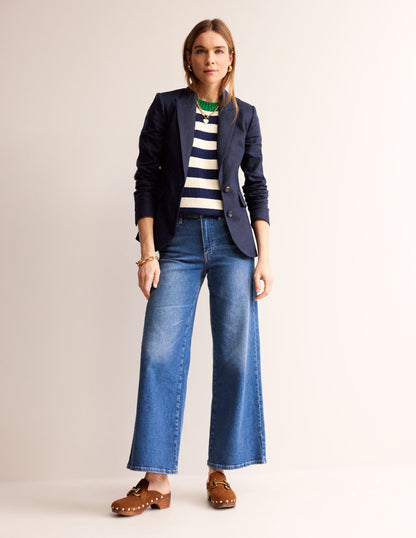 Marylebone Linen Blazer-Navy-4