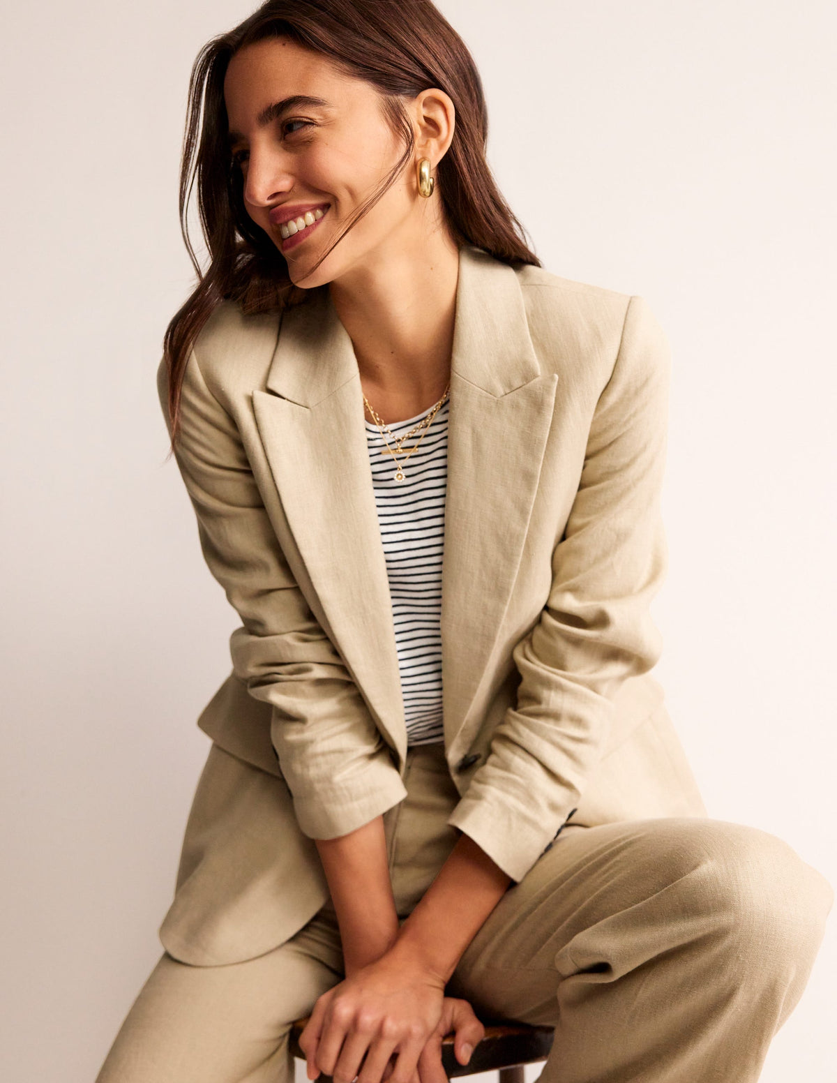 Marylebone Linen Blazer-Neutral - Image 1