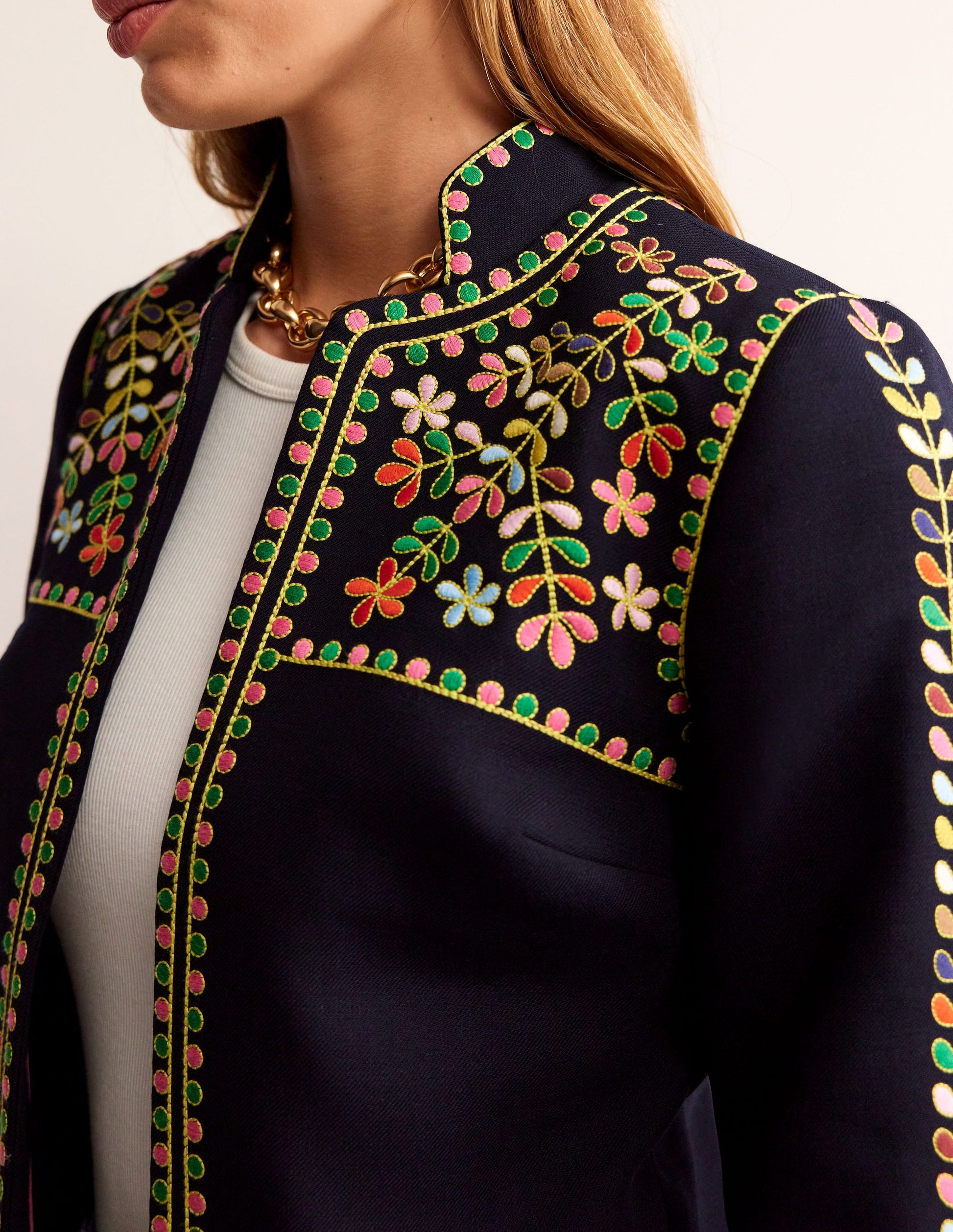 Embroidered Icon Jacket-Navy-2