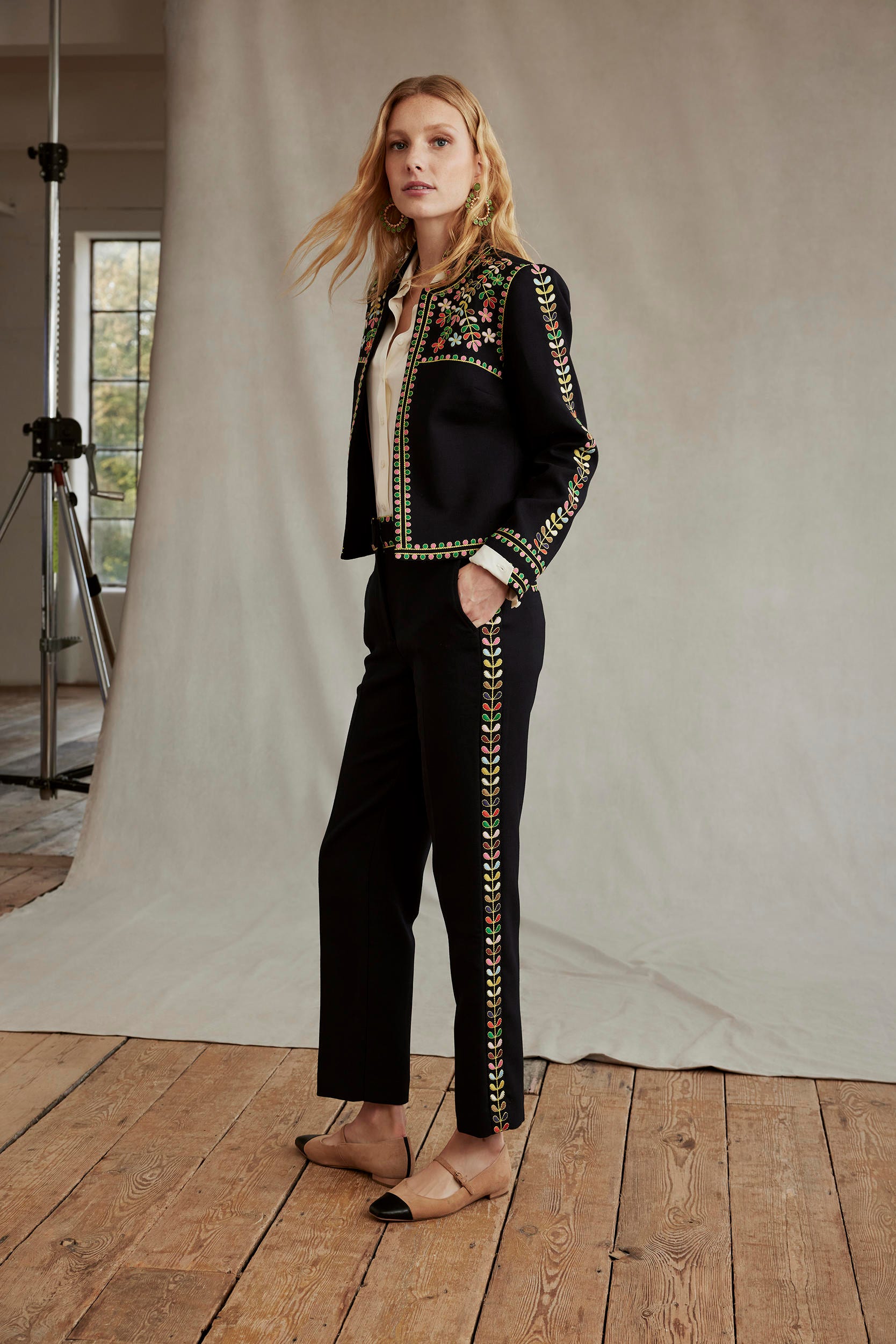 Embroidered Icon Jacket-Navy - Image 6