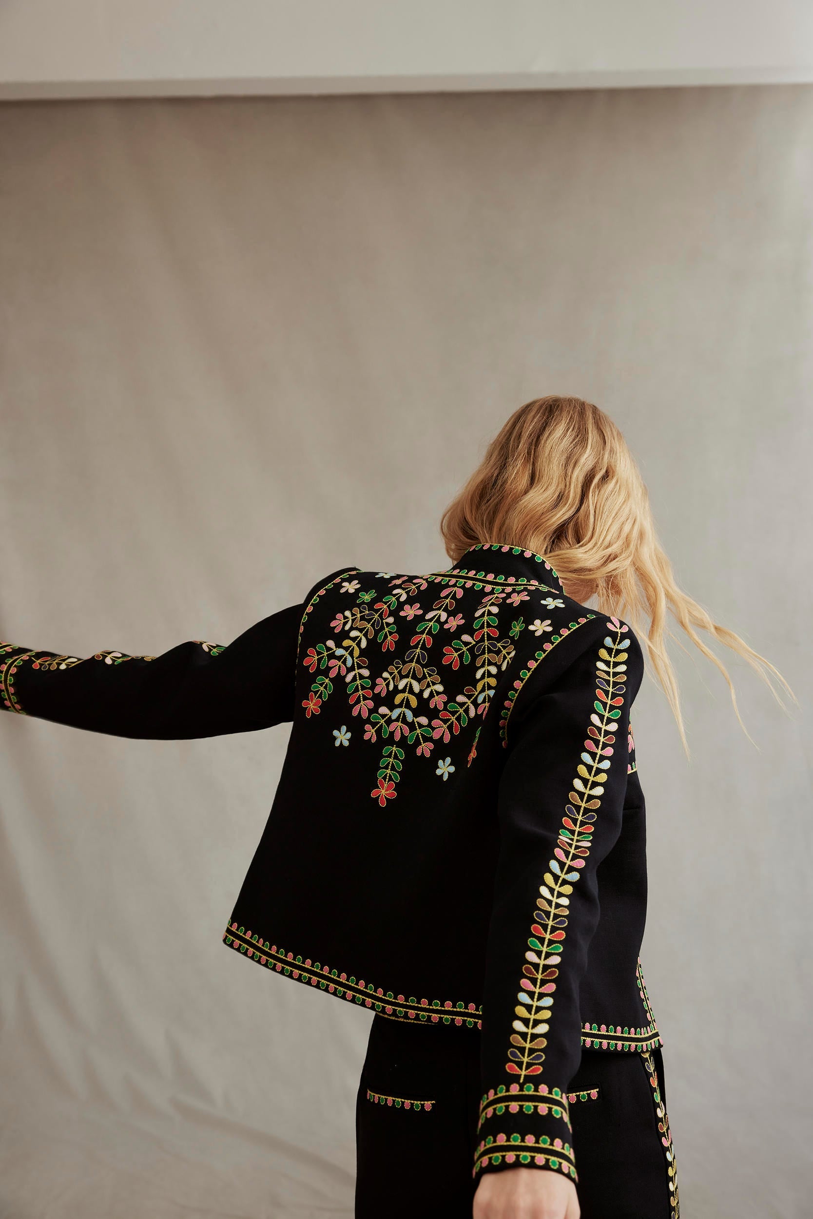 Embroidered Icon Jacket-Navy-7