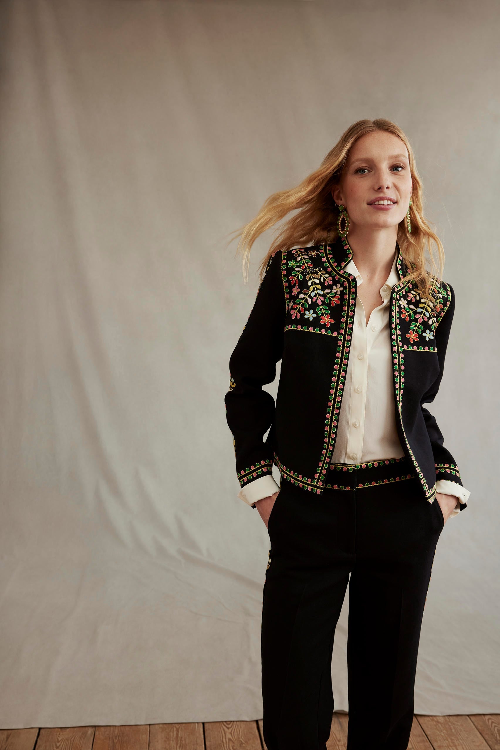 Embroidered Icon Jacket-Navy-9