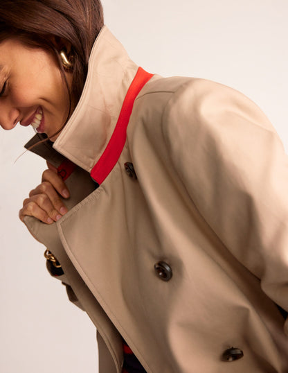 Colour Block Trench Coat-Neutral with Stripe-4