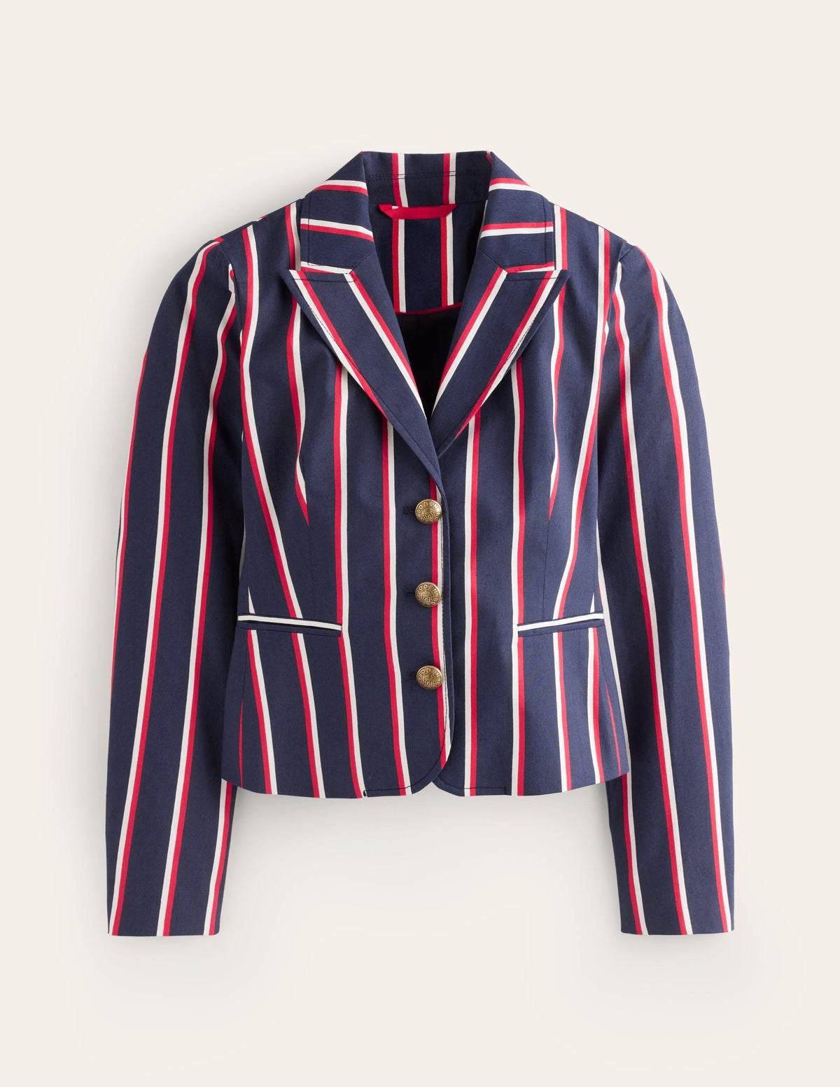 Canonbury Stripe Blazer-Navy, Red & White Stripe - Image 6