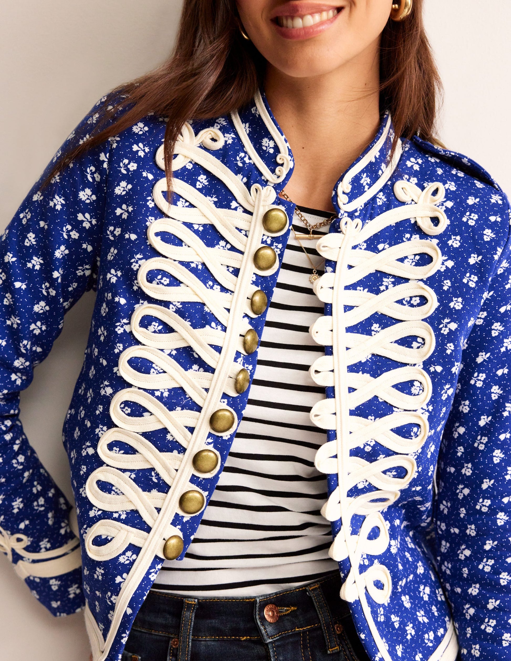 Jersey Military Jacket-Blue-2