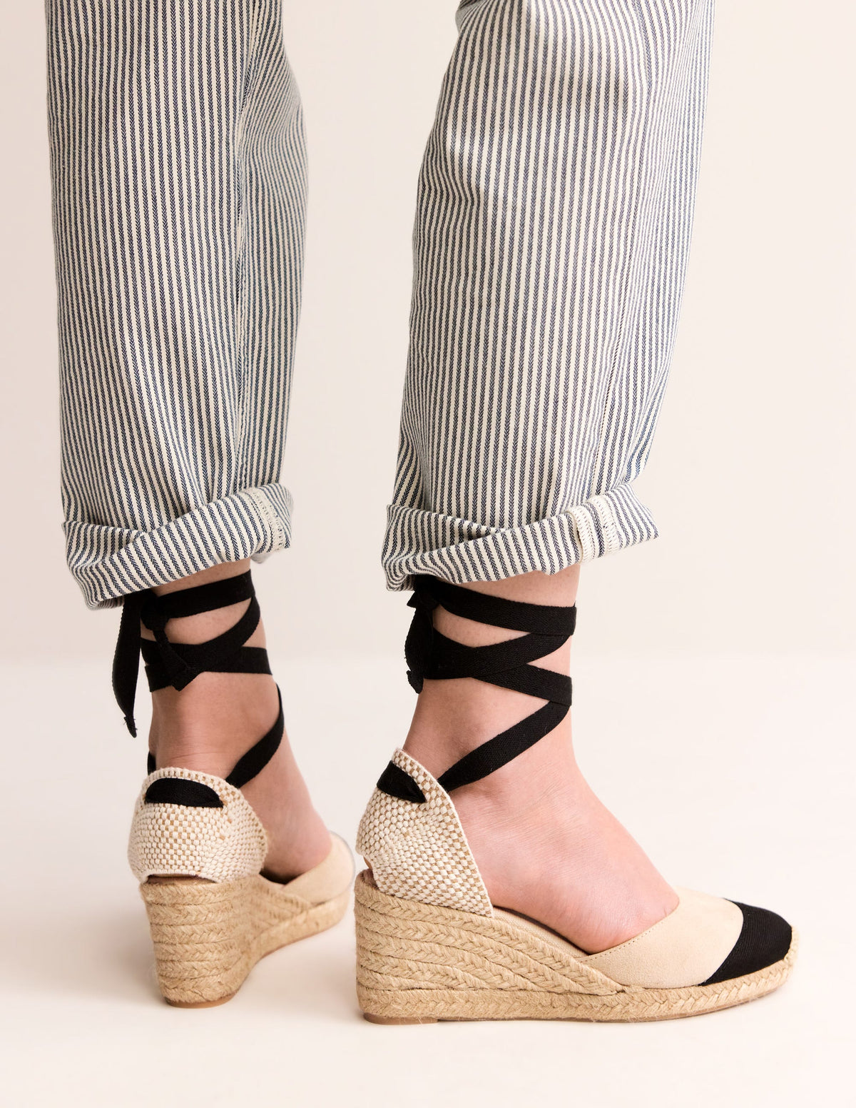 Cassie Espadrille Wedge-Oatmeal/ Black - Image 1