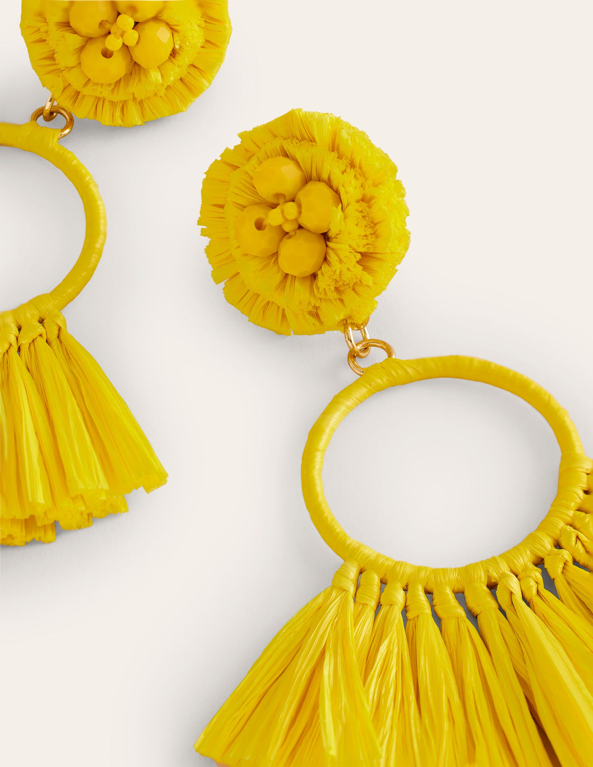 Tassel Ring Earrings-Warm Sunshine Yellow - Image 3