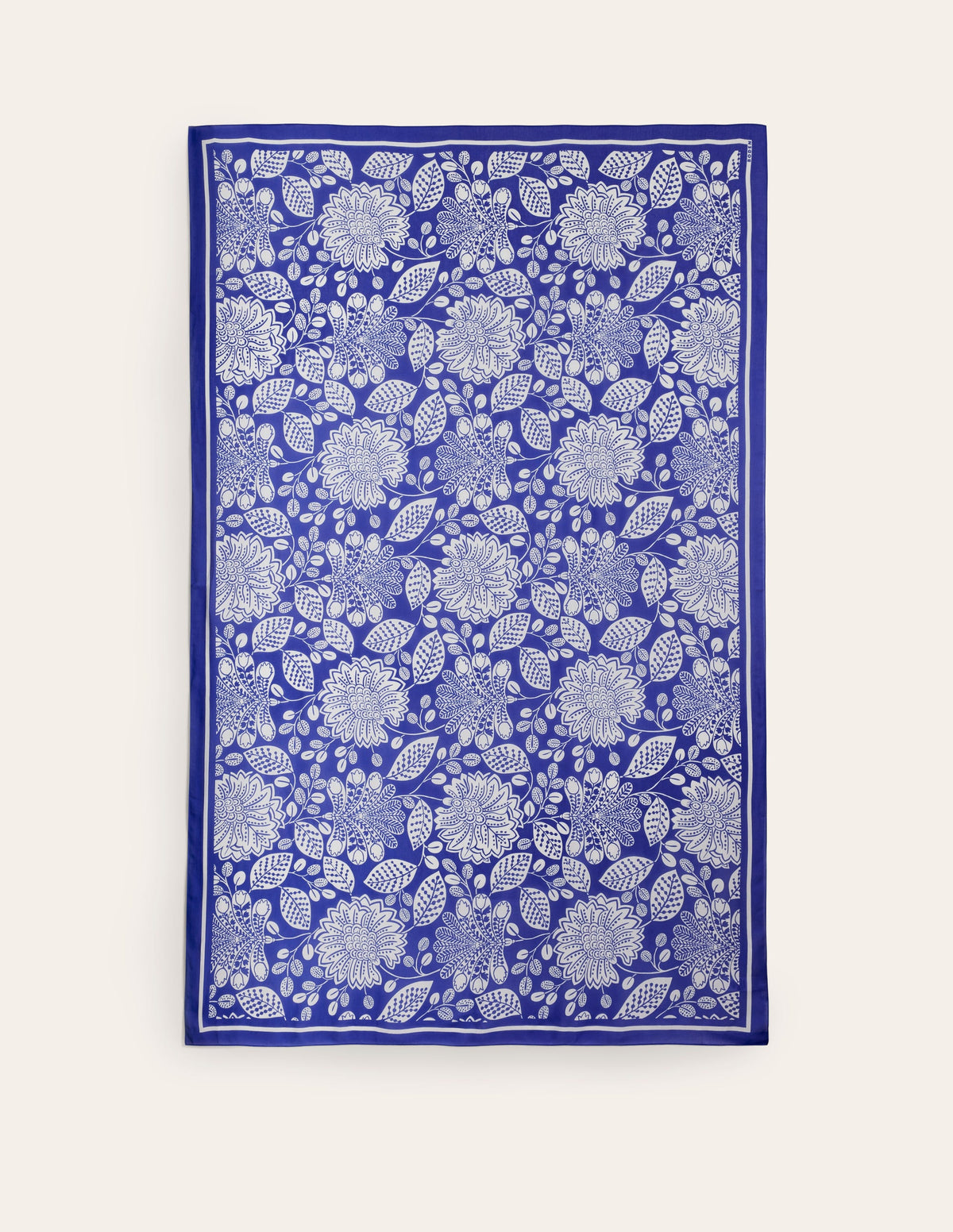 Printed Sarong Scarf-Bright Blue, Gardenia Swirl - Image 5