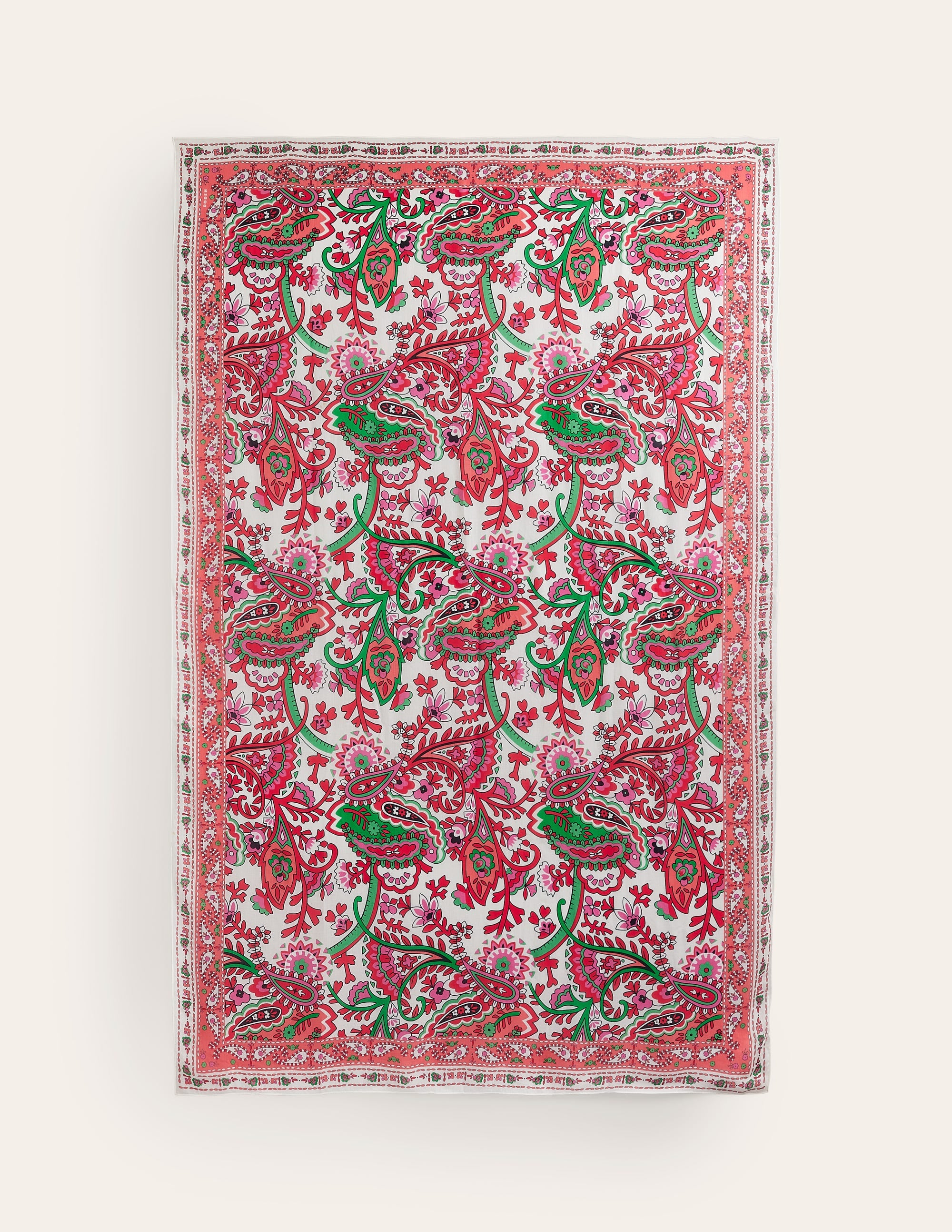 Printed Sarong Scarf-Ivory, Fantastical Paisley - Image 3