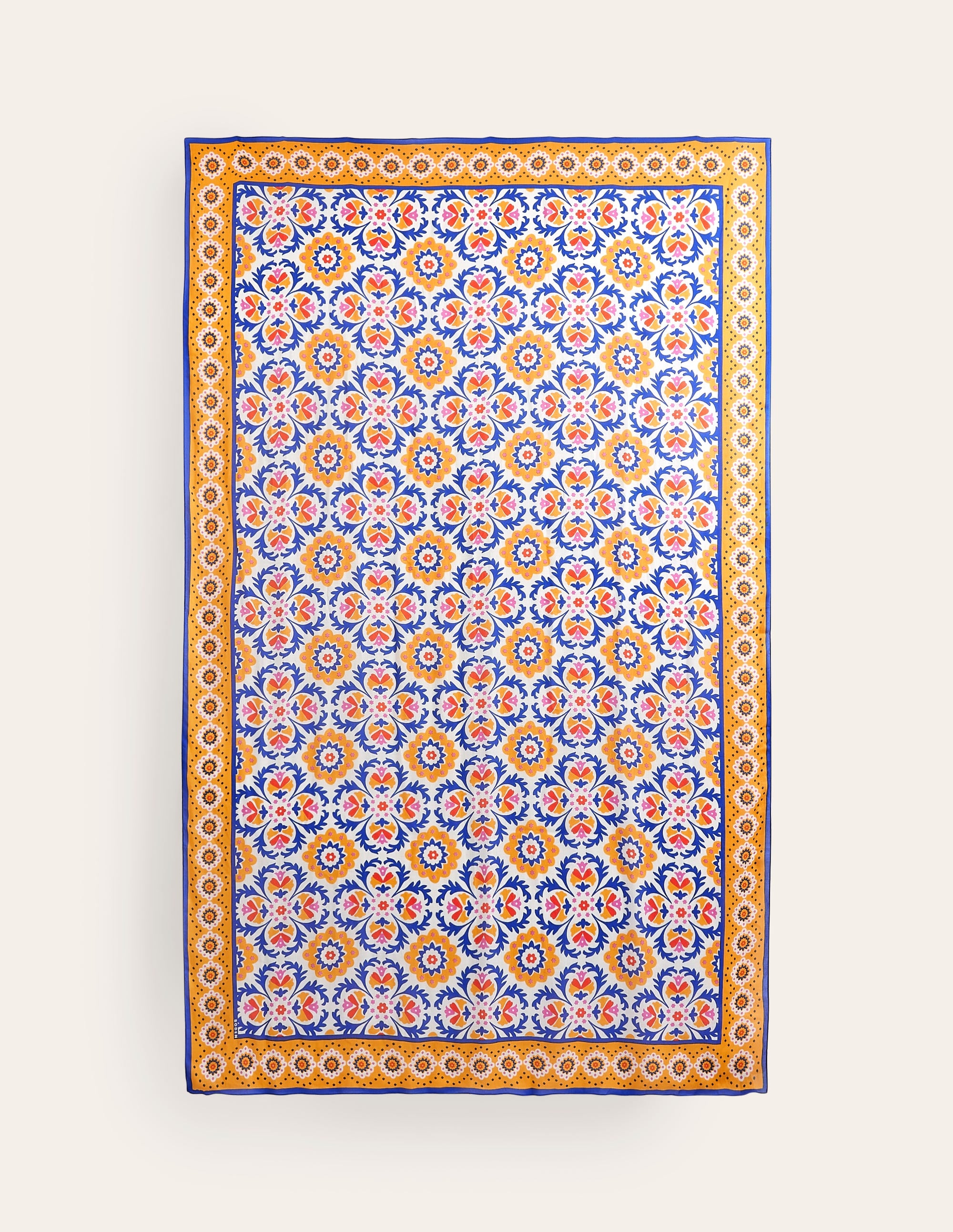 Printed Sarong Scarf-Artisan’s Gold, Mosaic Bloom - Image 4