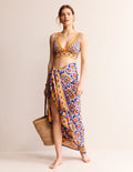 Printed Sarong Scarf-Artisan’s Gold, Mosaic Bloom