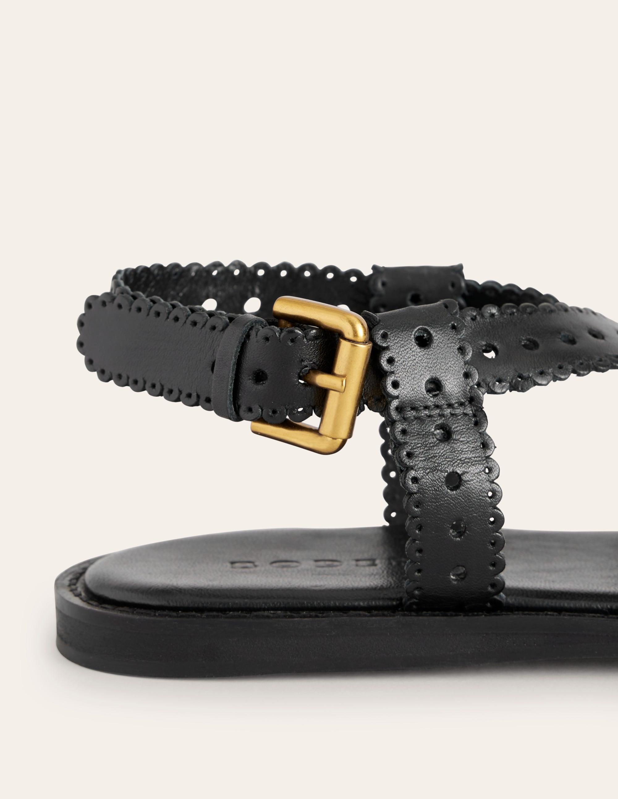 Cross Strap Flat Sandals-Black - Image 4