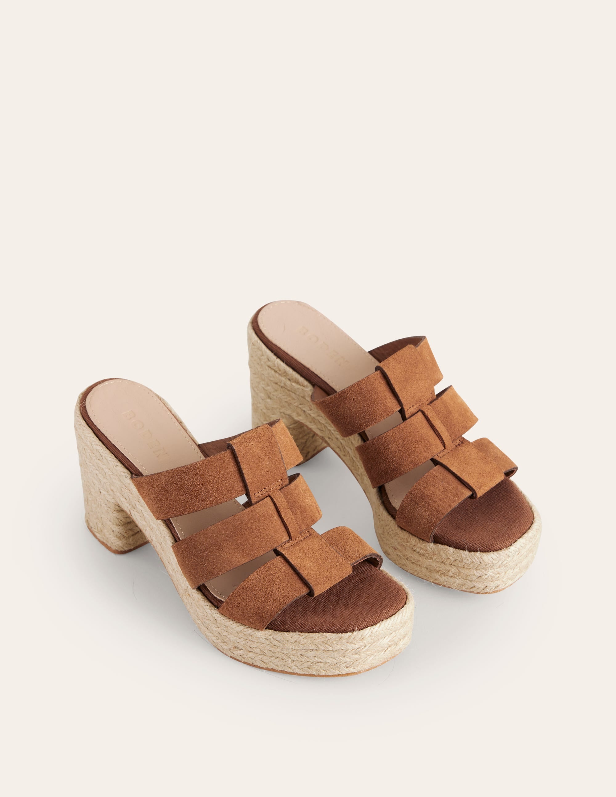 Heeled Espadrille Sandals-Tan - Image 3