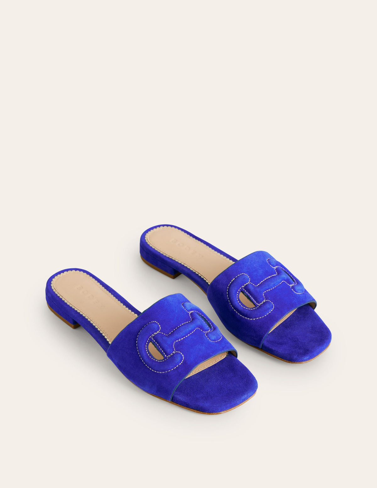 Stitch Cut Out Snaffle Sliders-Bright Blue-3