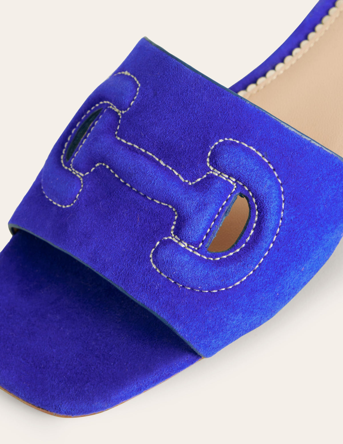 Stitch Cut Out Snaffle Sliders-Bright Blue-4