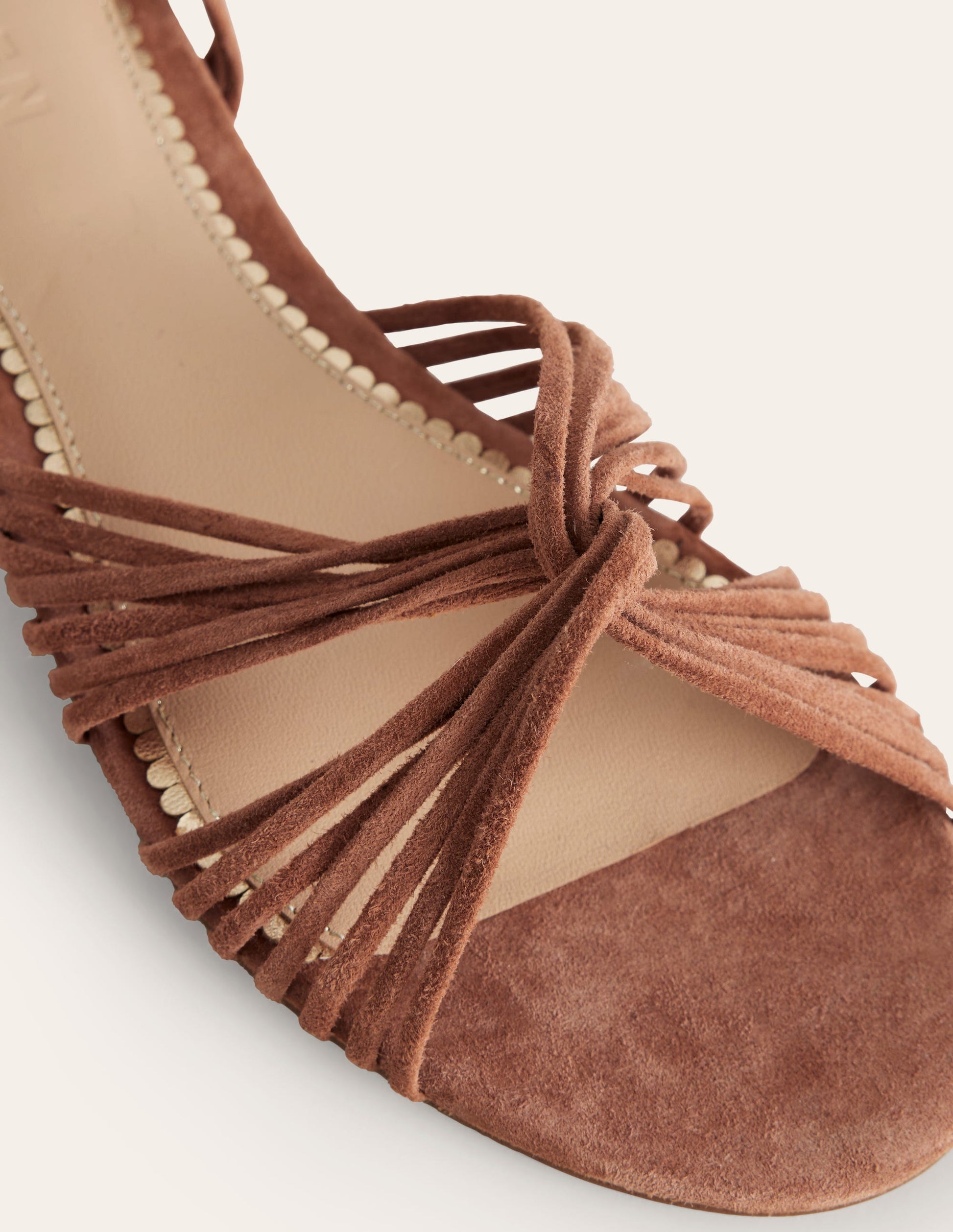 Twist Front Flat Sandals-Tan Suede-4