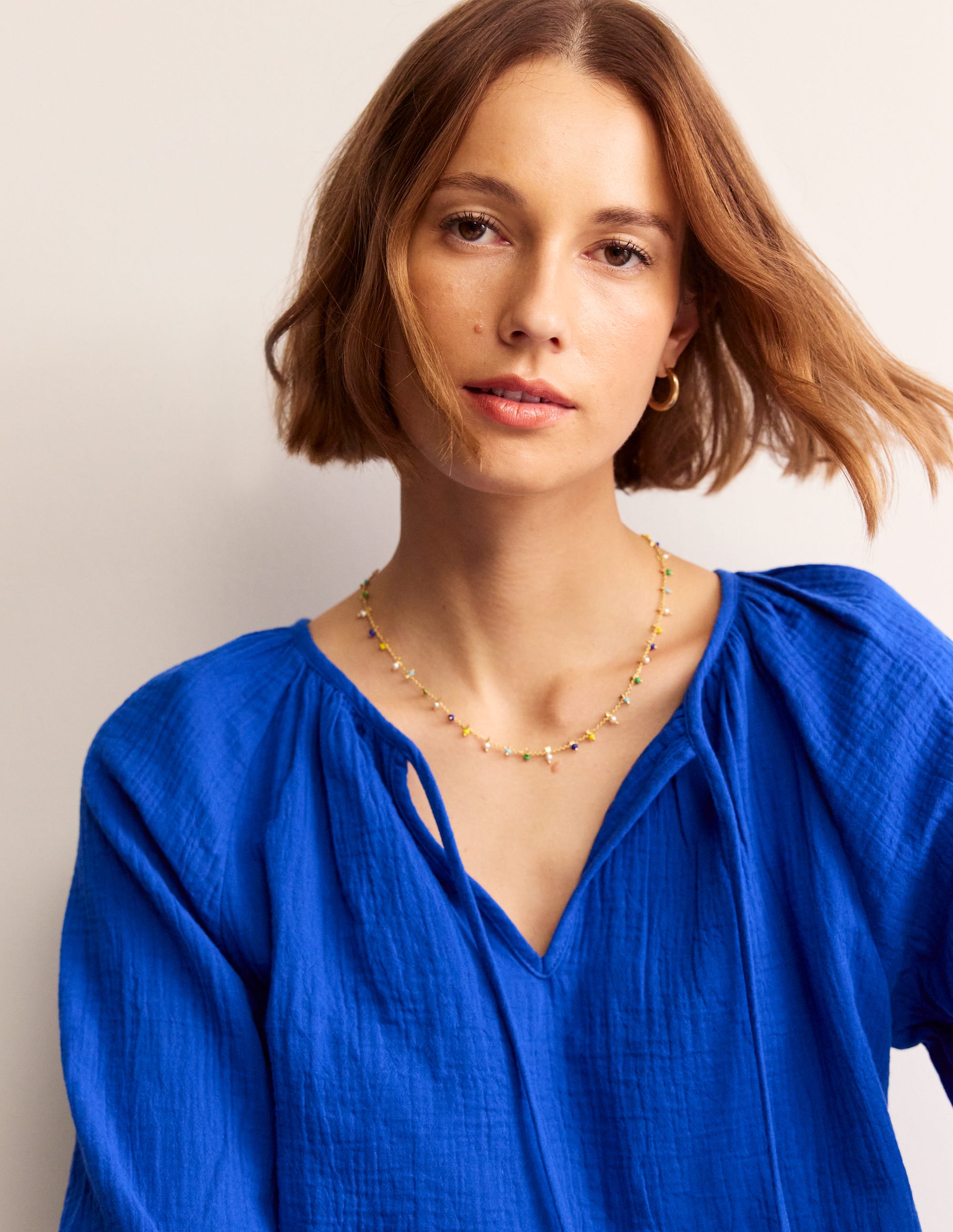 Layering Disc Necklace-Blue Multi - Image 1