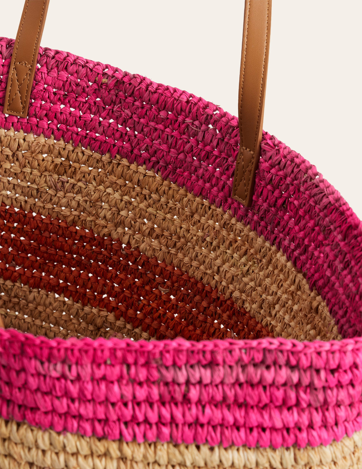 Raffia Tote Bag-Multi Stripe - Image 5