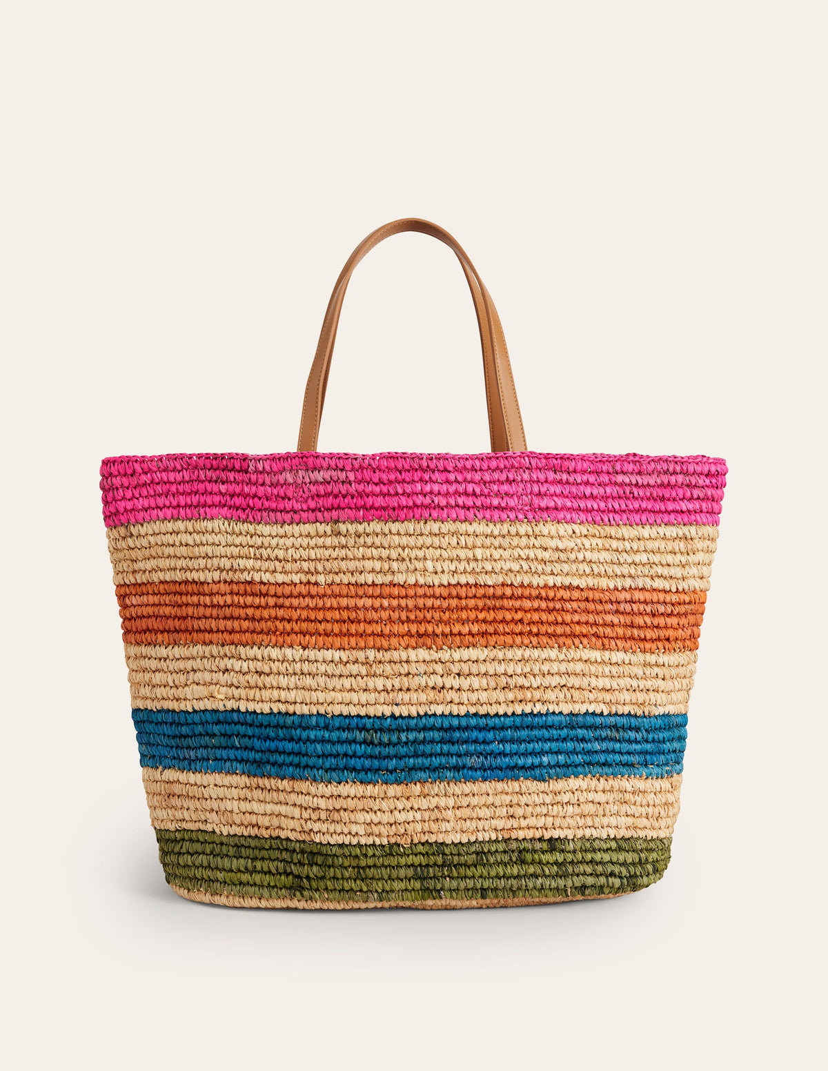 Raffia Tote Bag-Multi Stripe-1