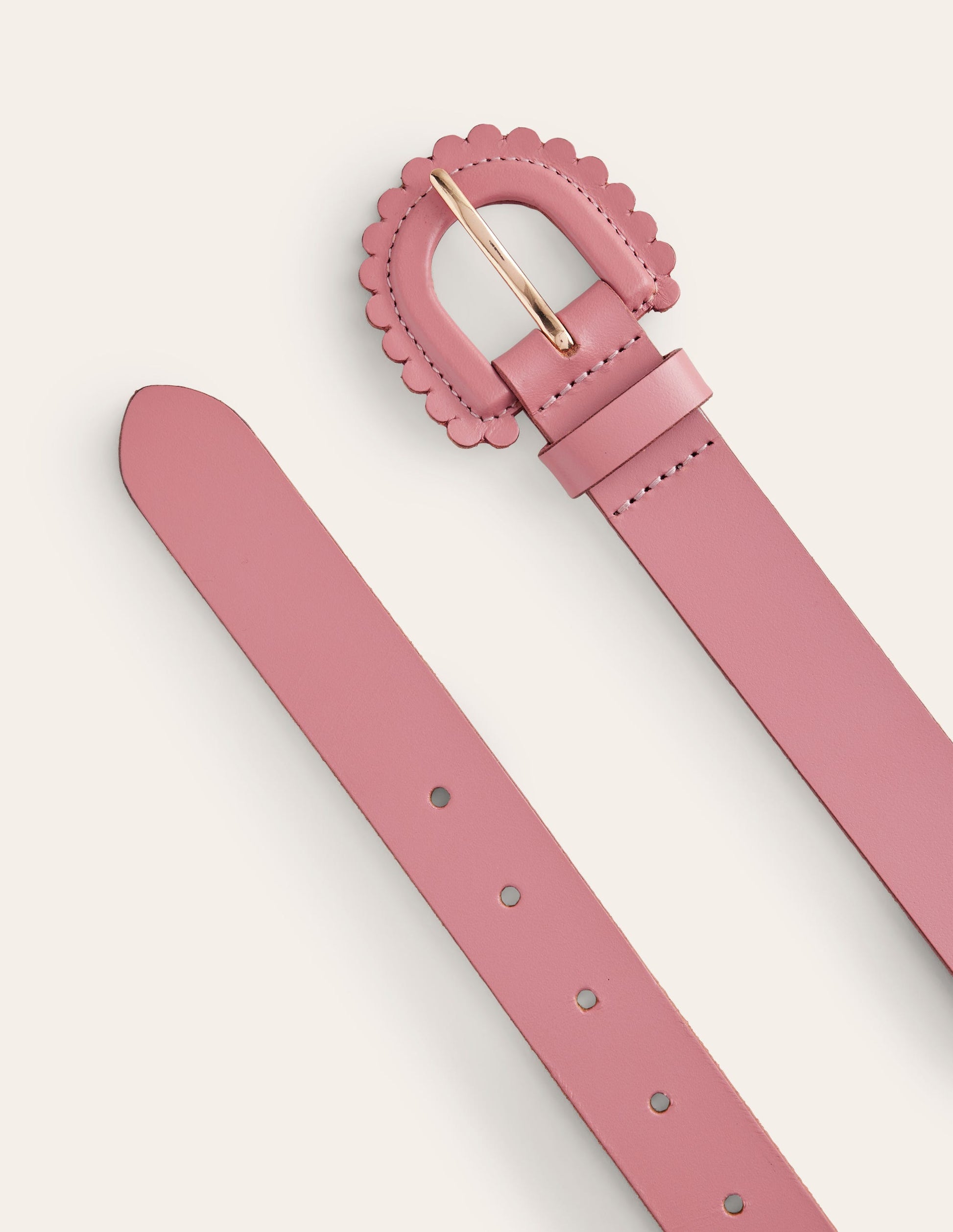 Scallop Buckle Belt-Rose Pink-3