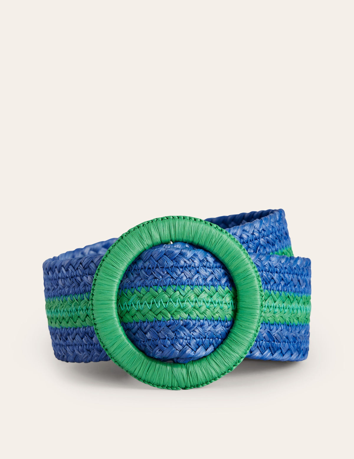 Stripe Belt-Bright Blue and Rich Emerald - Image 2