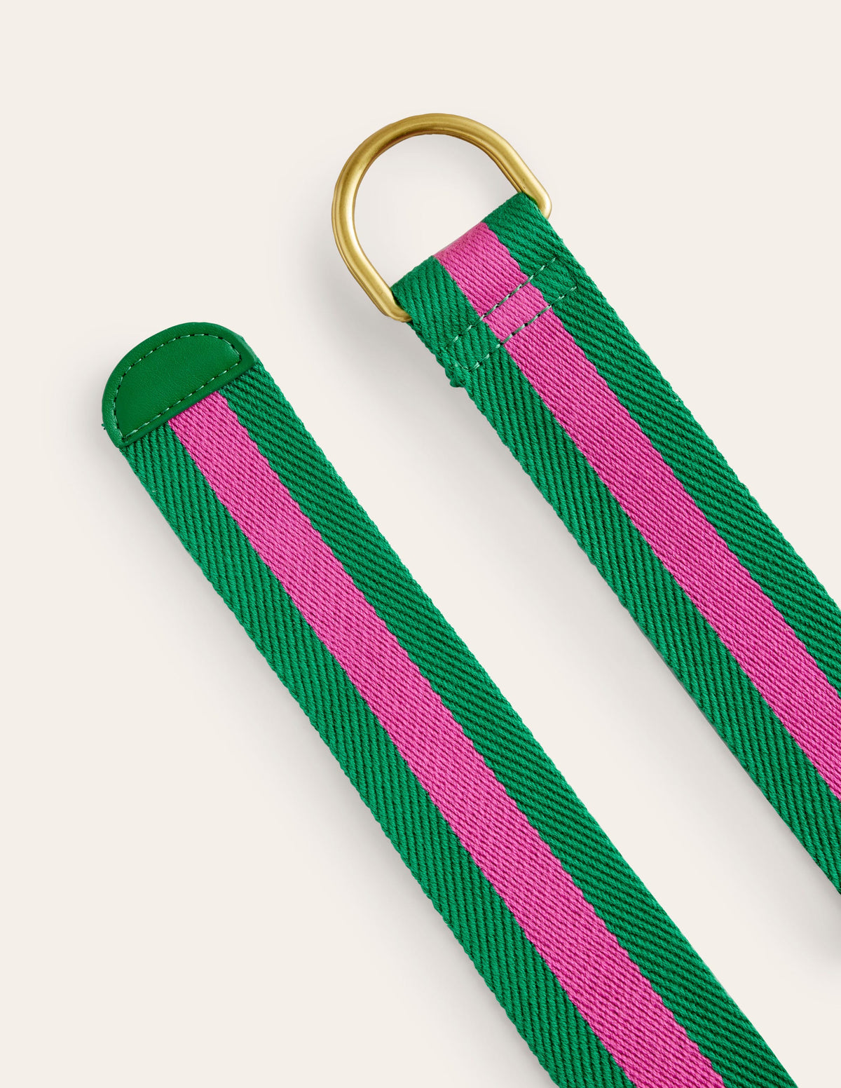 Webbing D-Ring Belt-Pink and Green-3