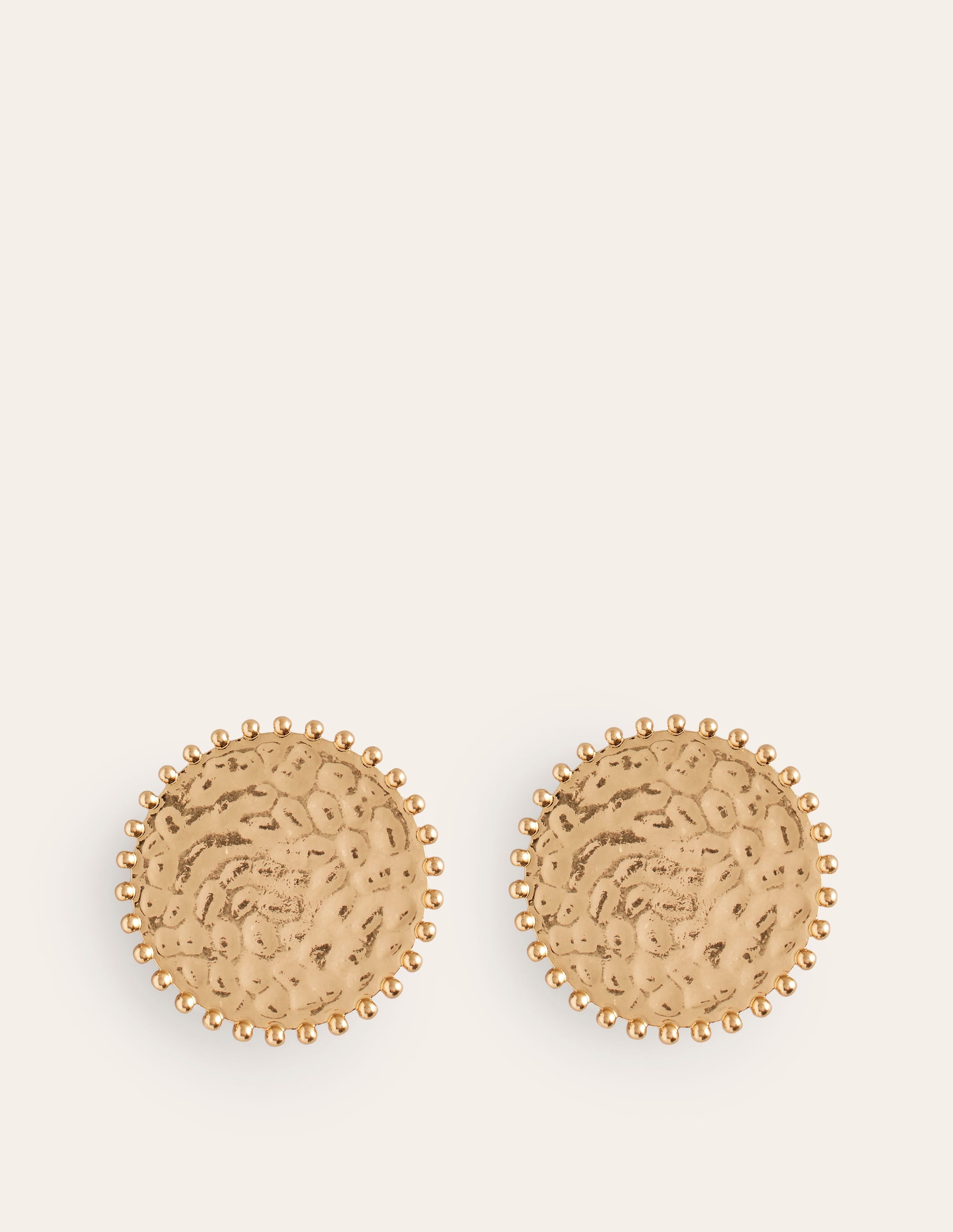 Hammered Disk Earrings-Gold - Image 1