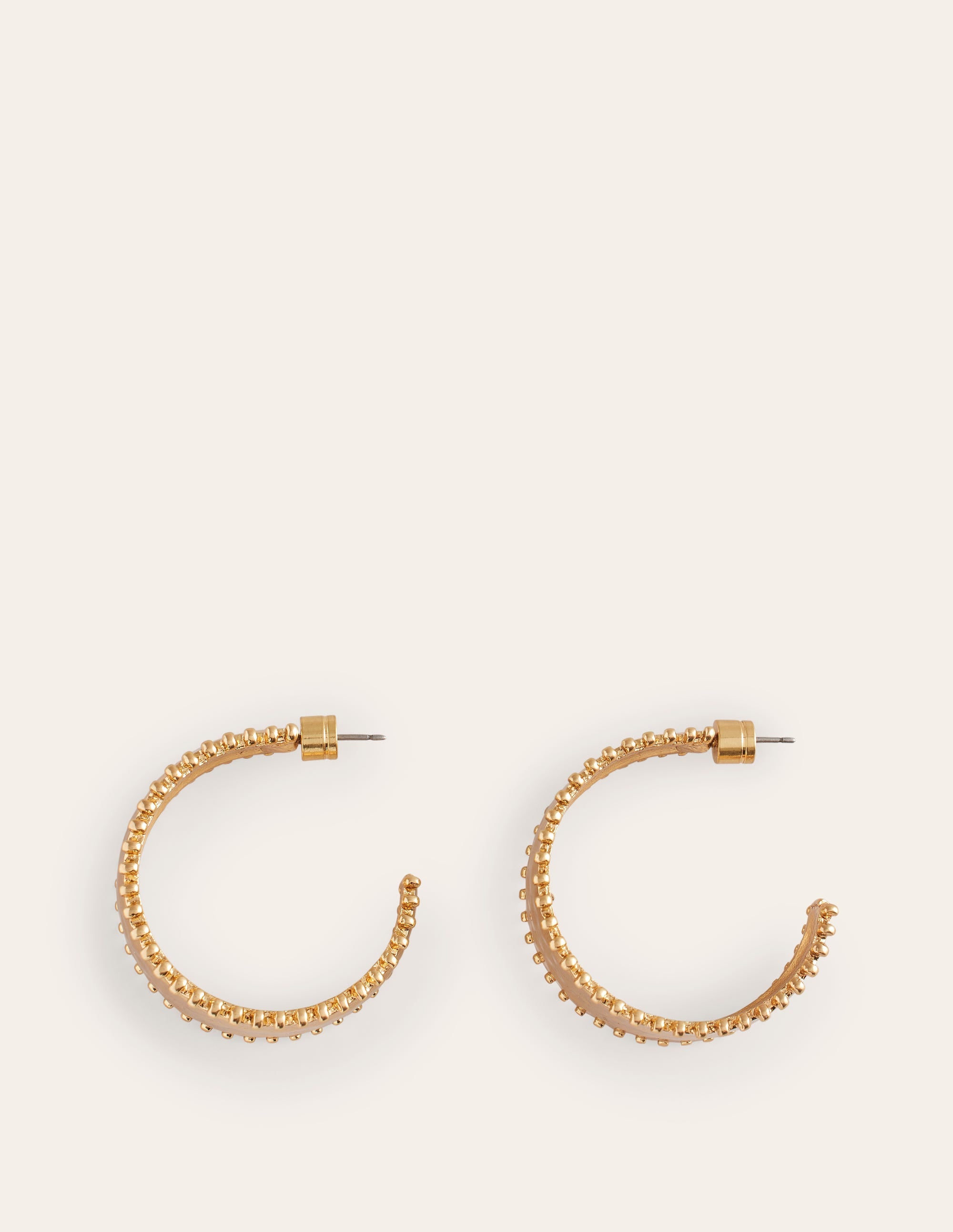 Hammered Bobble Hoops-Gold - Image 2