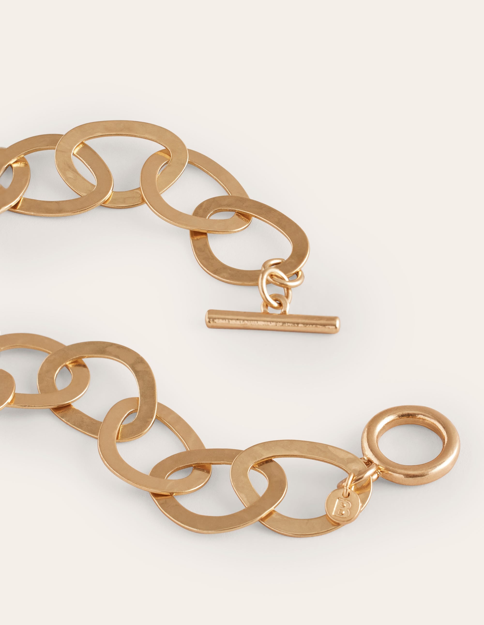 Hammered Link Necklace-Gold - Image 3