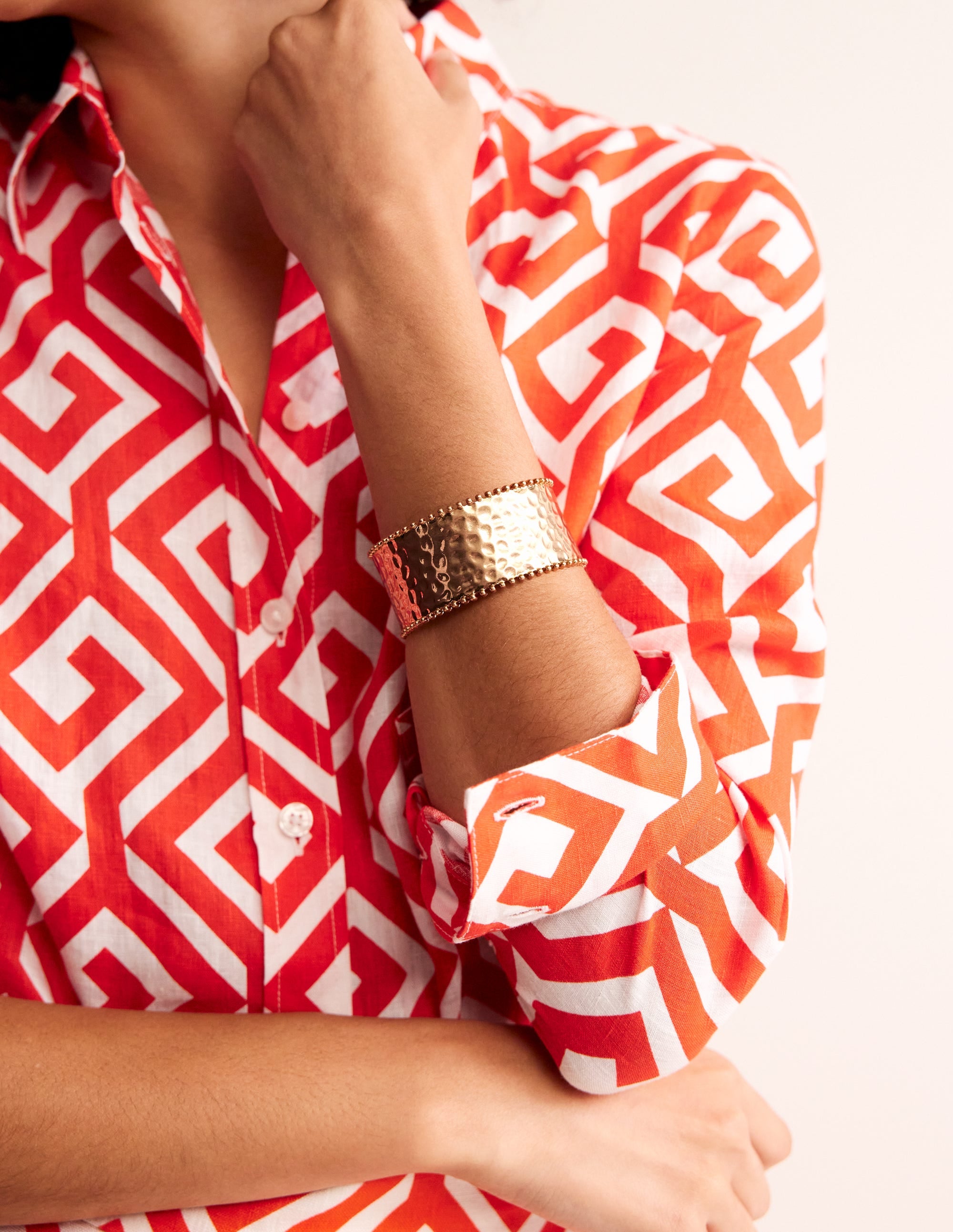Hammered Cuff Bracelet-Gold - Image 1