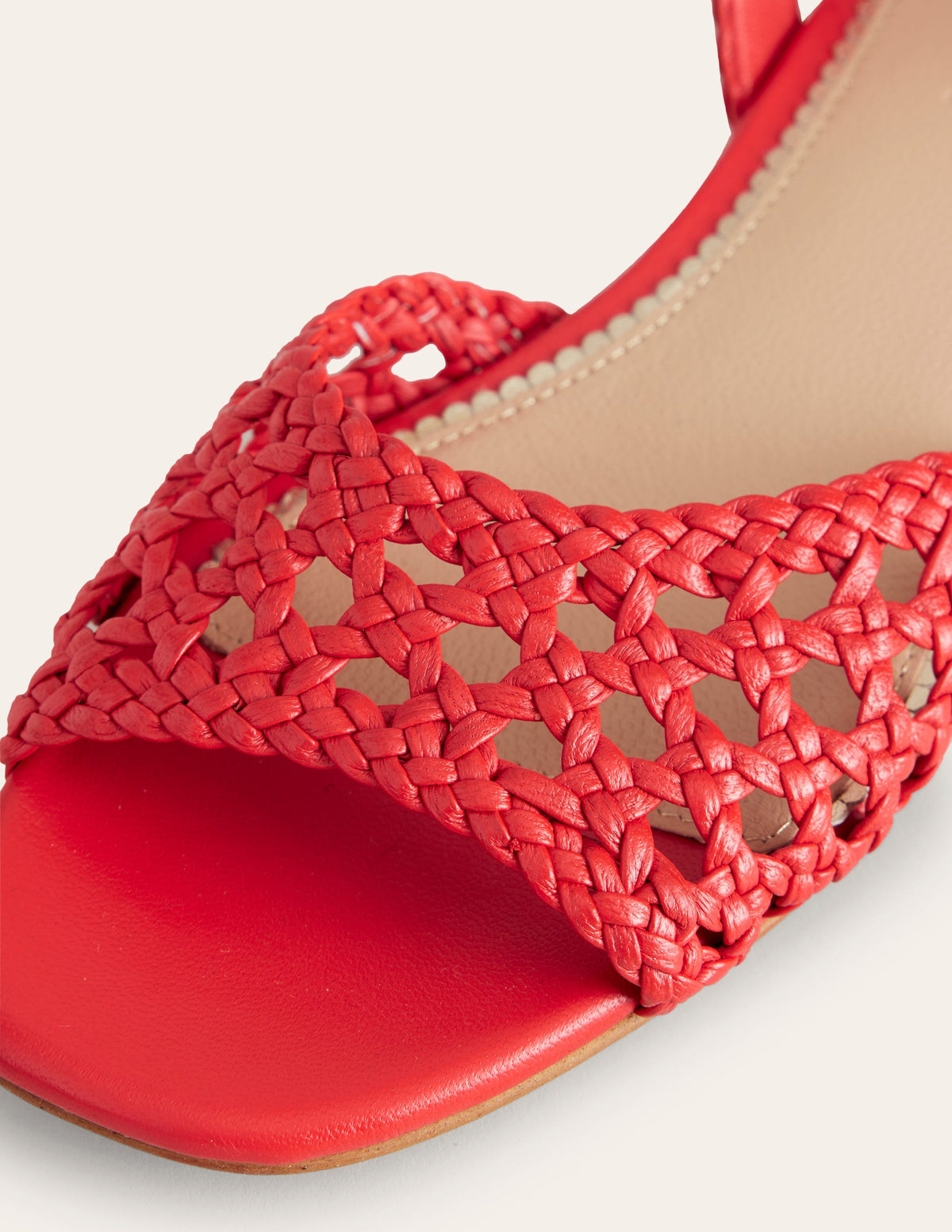 Woven Flat Sandals-Post Box Red-4