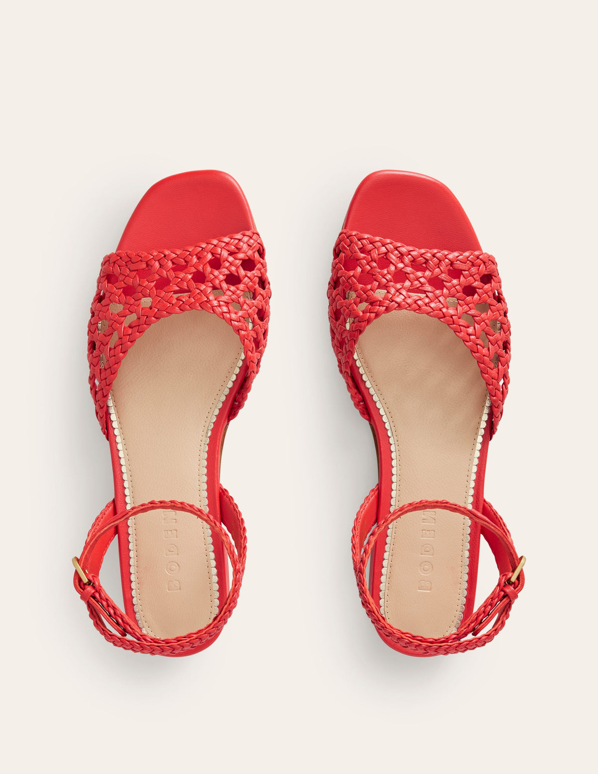 Woven Flat Sandals-Post Box Red - Image 5