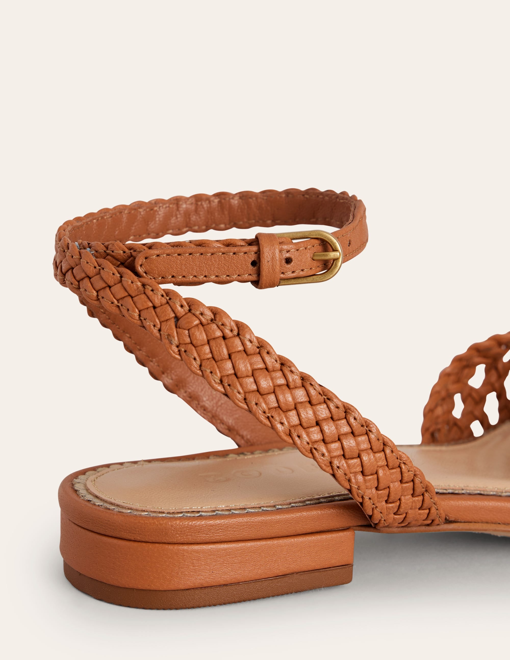 Woven Flat Sandals-Tan - Image 4