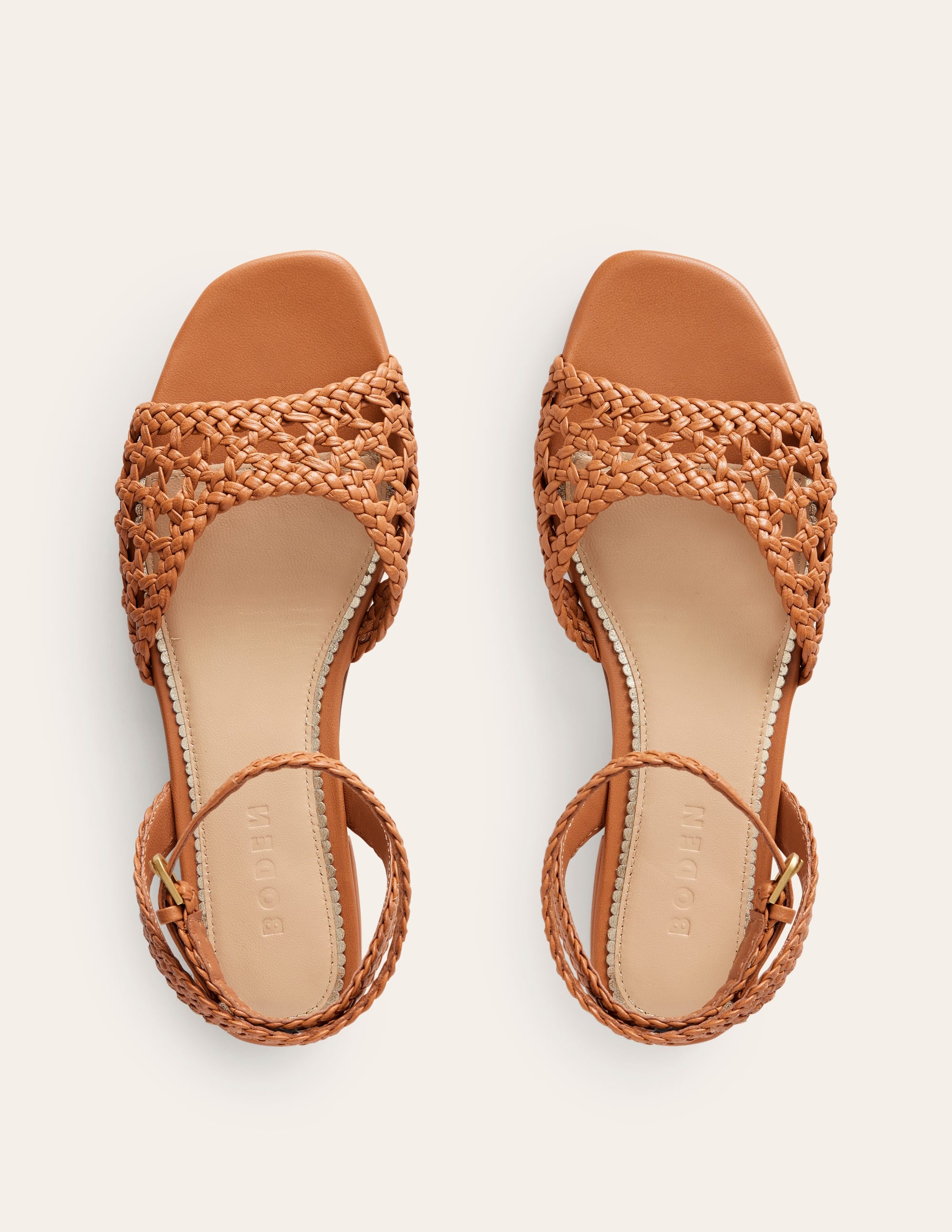 Woven Flat Sandals-Tan - Image 5