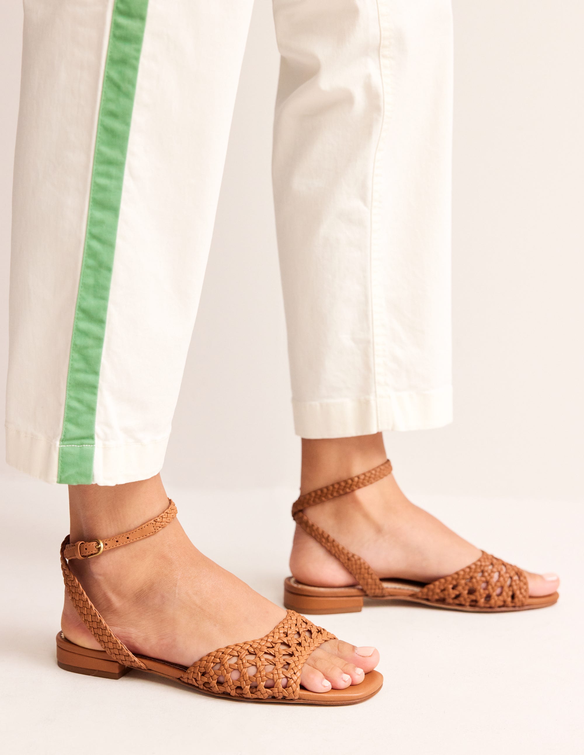 Woven Flat Sandals-Tan - Image 2