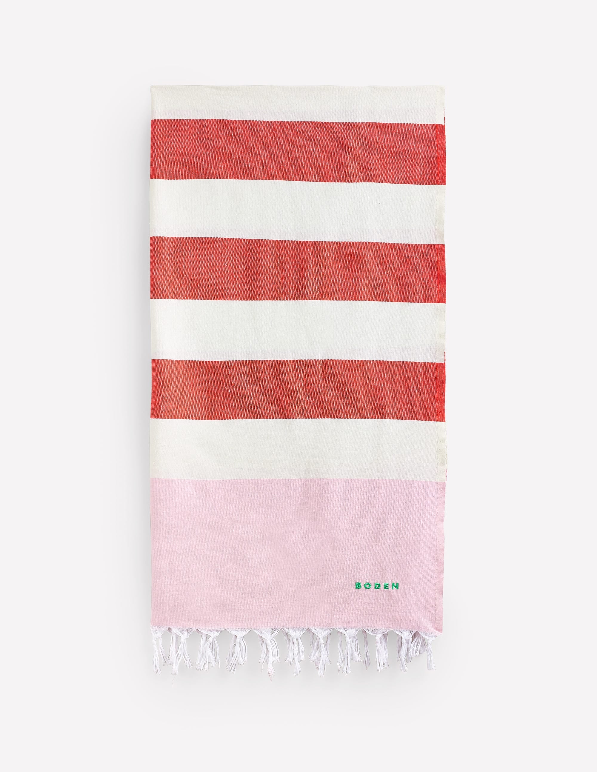 Hammam Towel-Firecracker Orange and Pink - Image 1