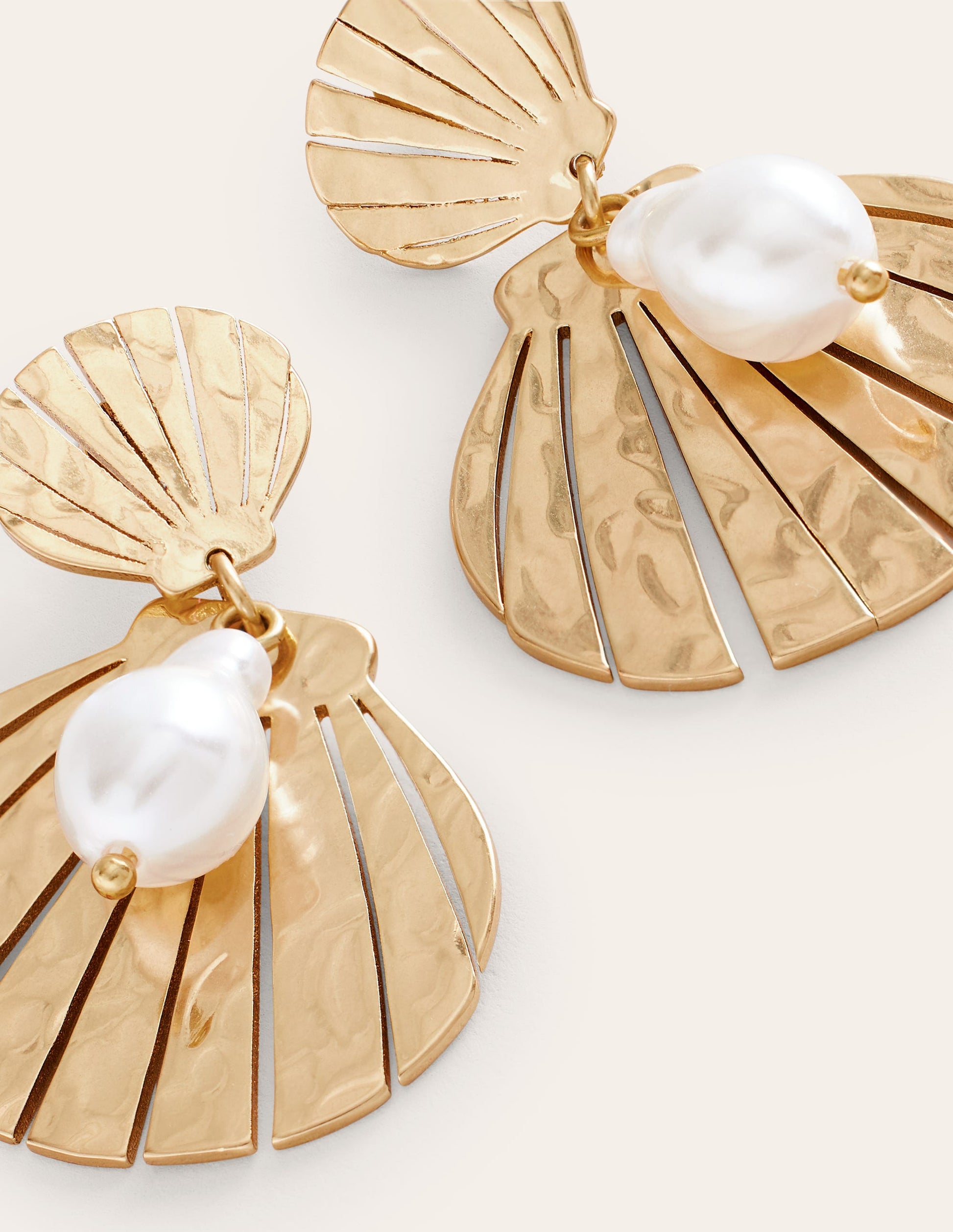 Metal Cut-Out Earrings-Shell-3