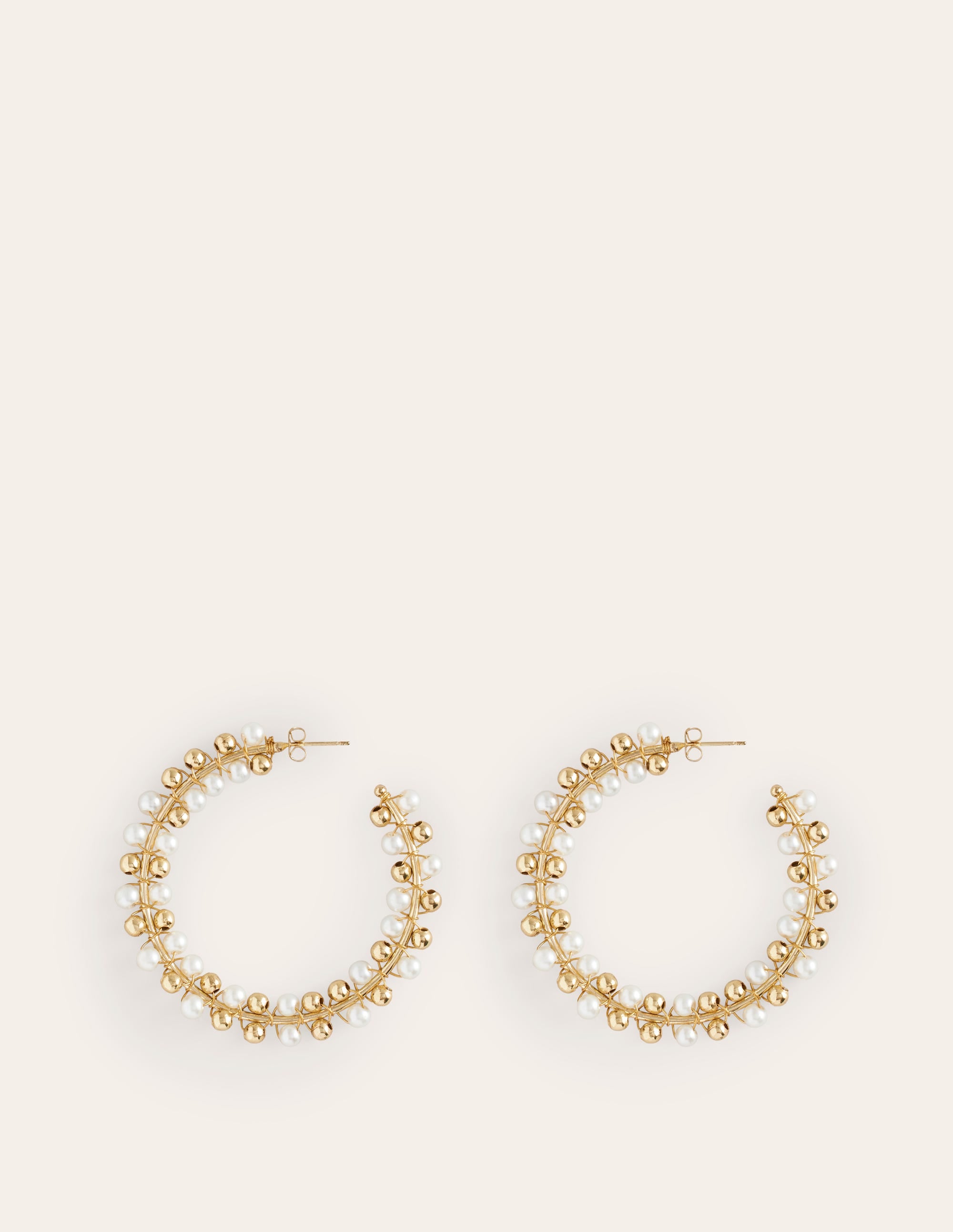 Beaded Hoops-Gold - Image 2