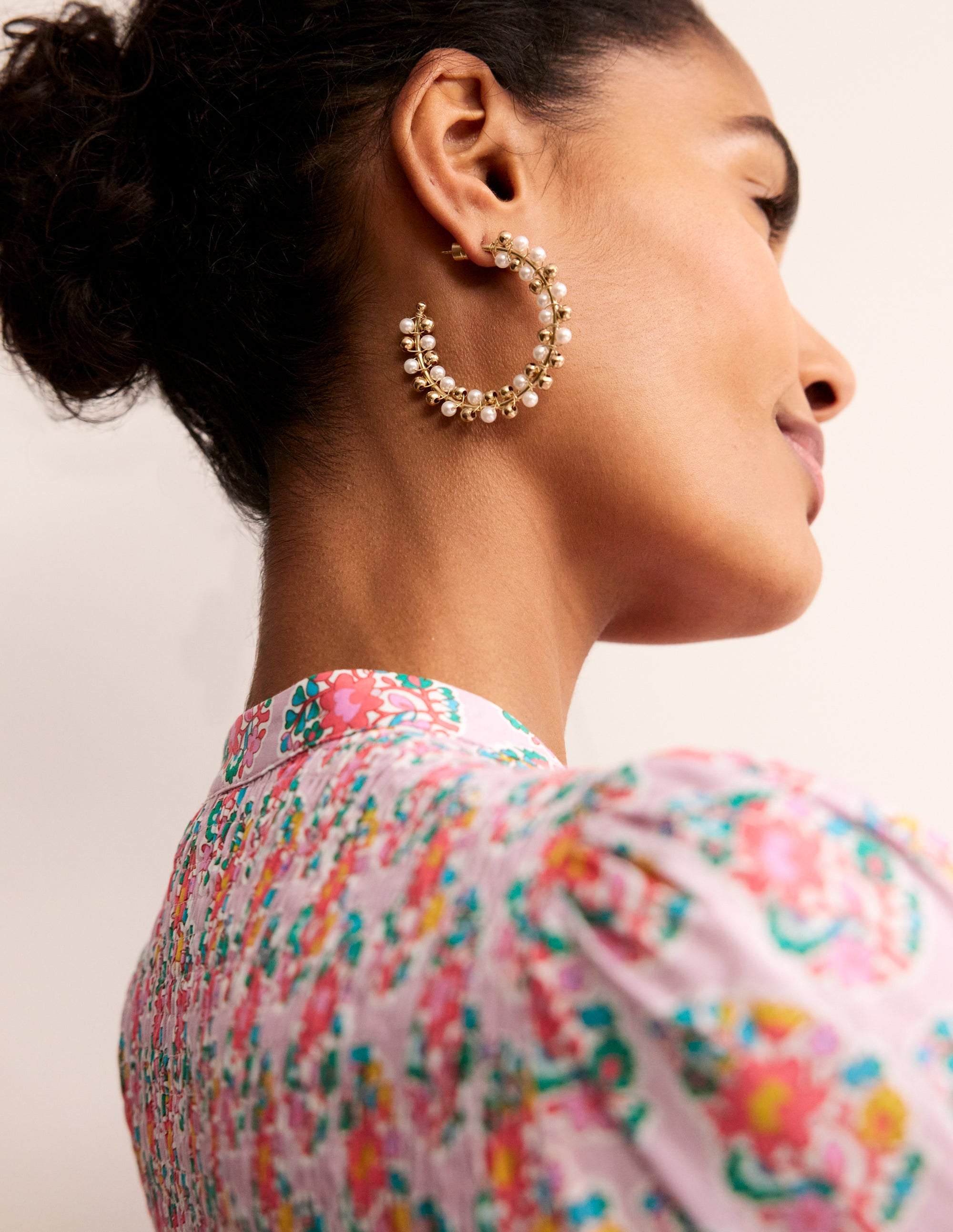 Beaded Hoops-Gold - Image 1