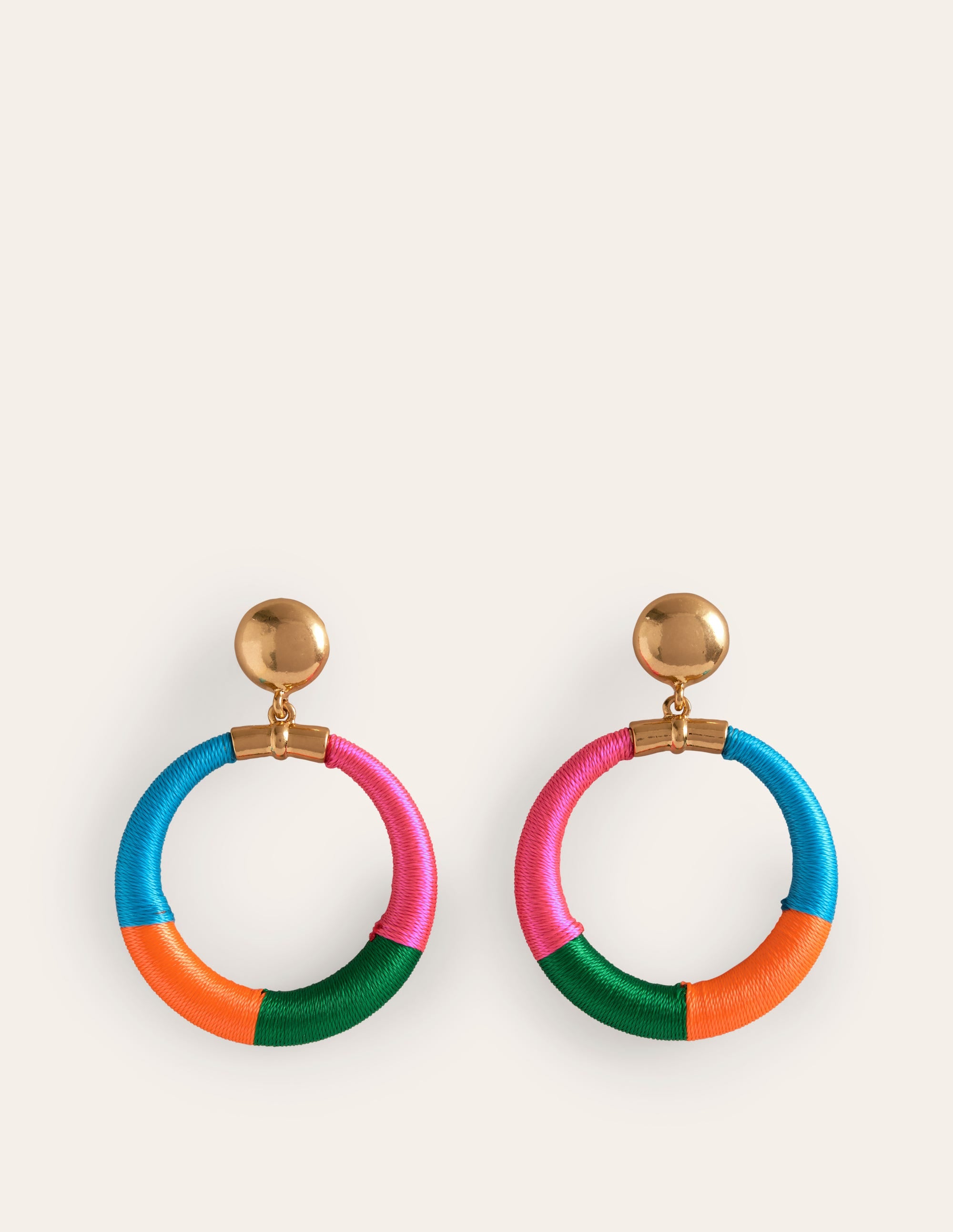 Mega Wrapped Ring Earrings-Pink - Image 1