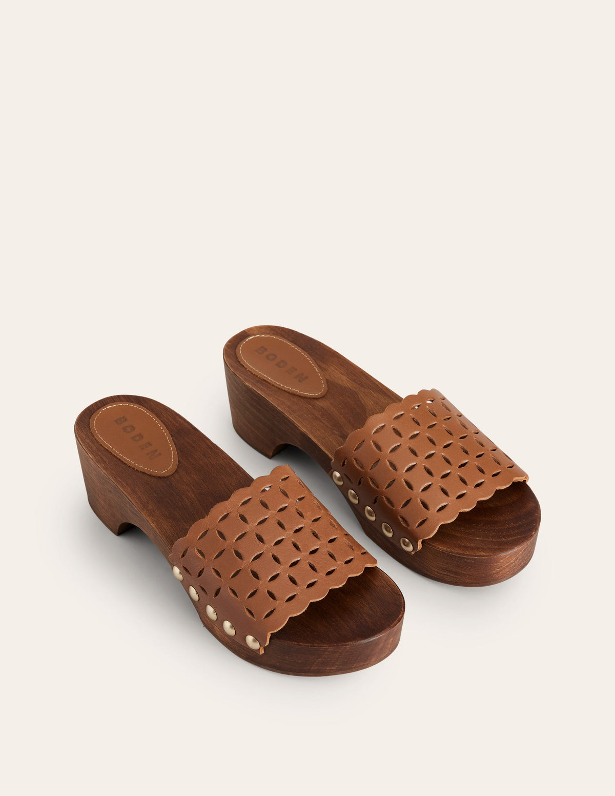 Cut Out Detail Clog-Tan - Image 3