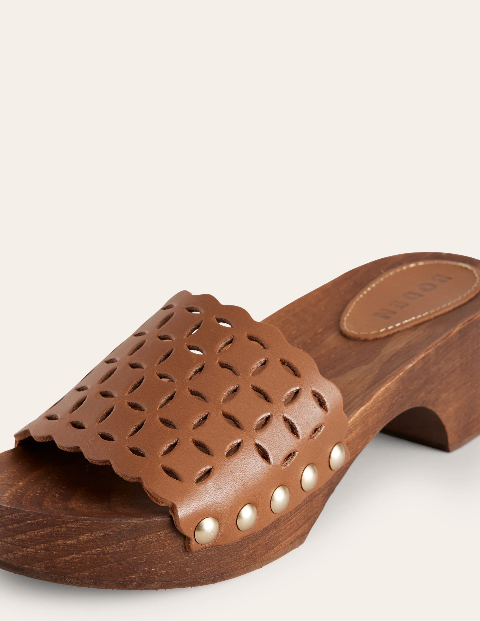 Cut Out Detail Clog-Tan - Image 4