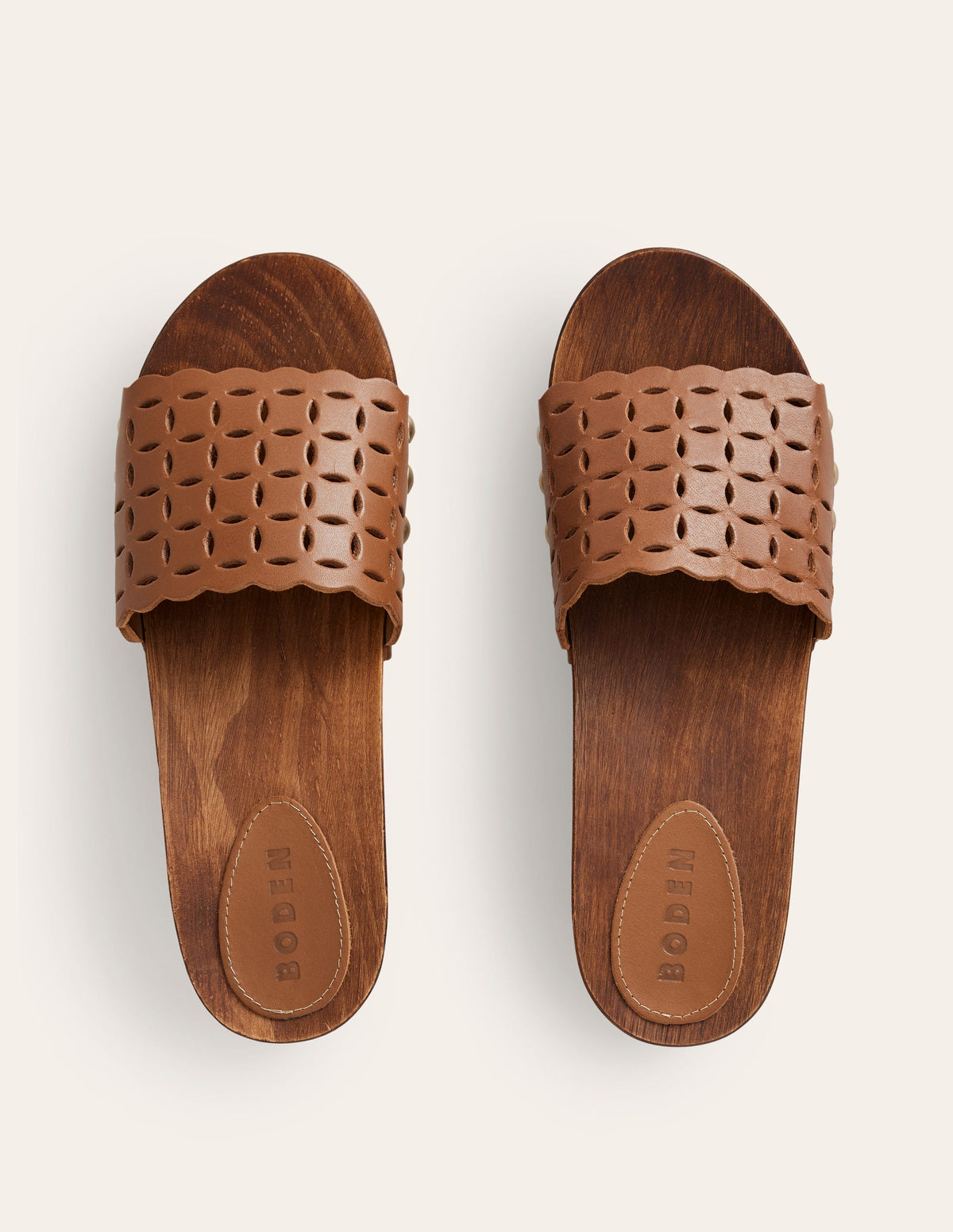 Cut Out Detail Clog-Tan - Image 5