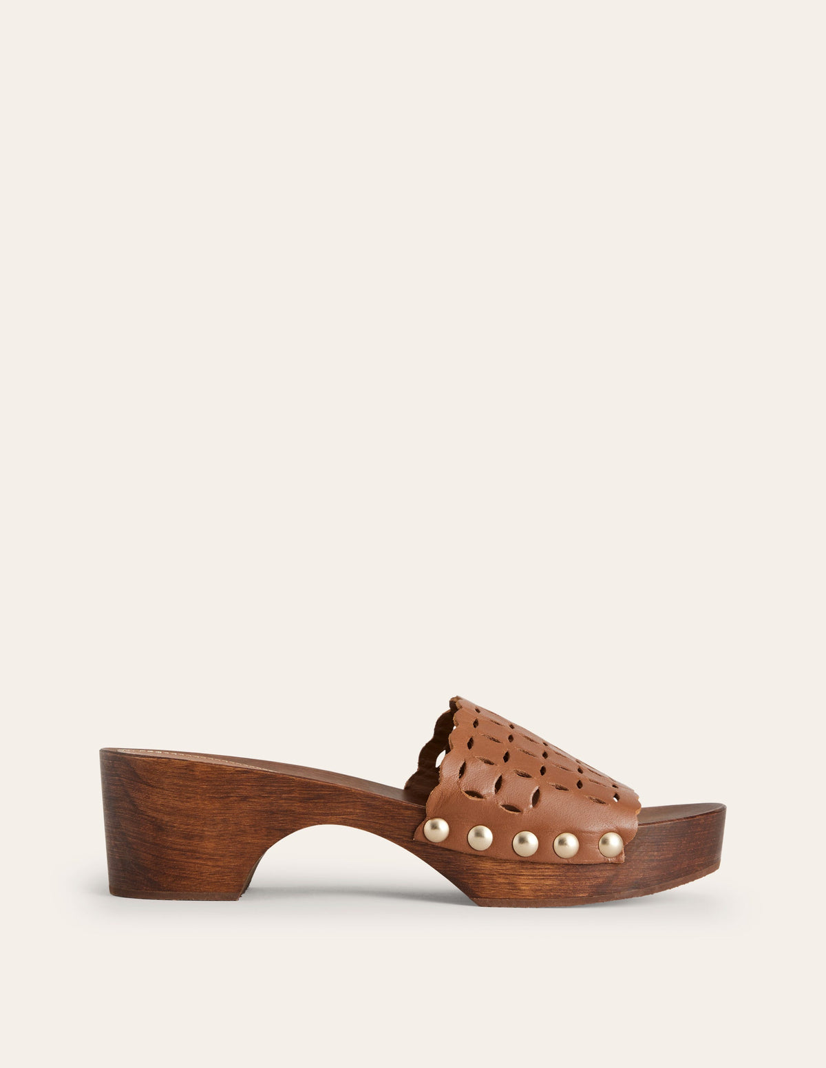 Cut Out Detail Clog-Tan - Image 1