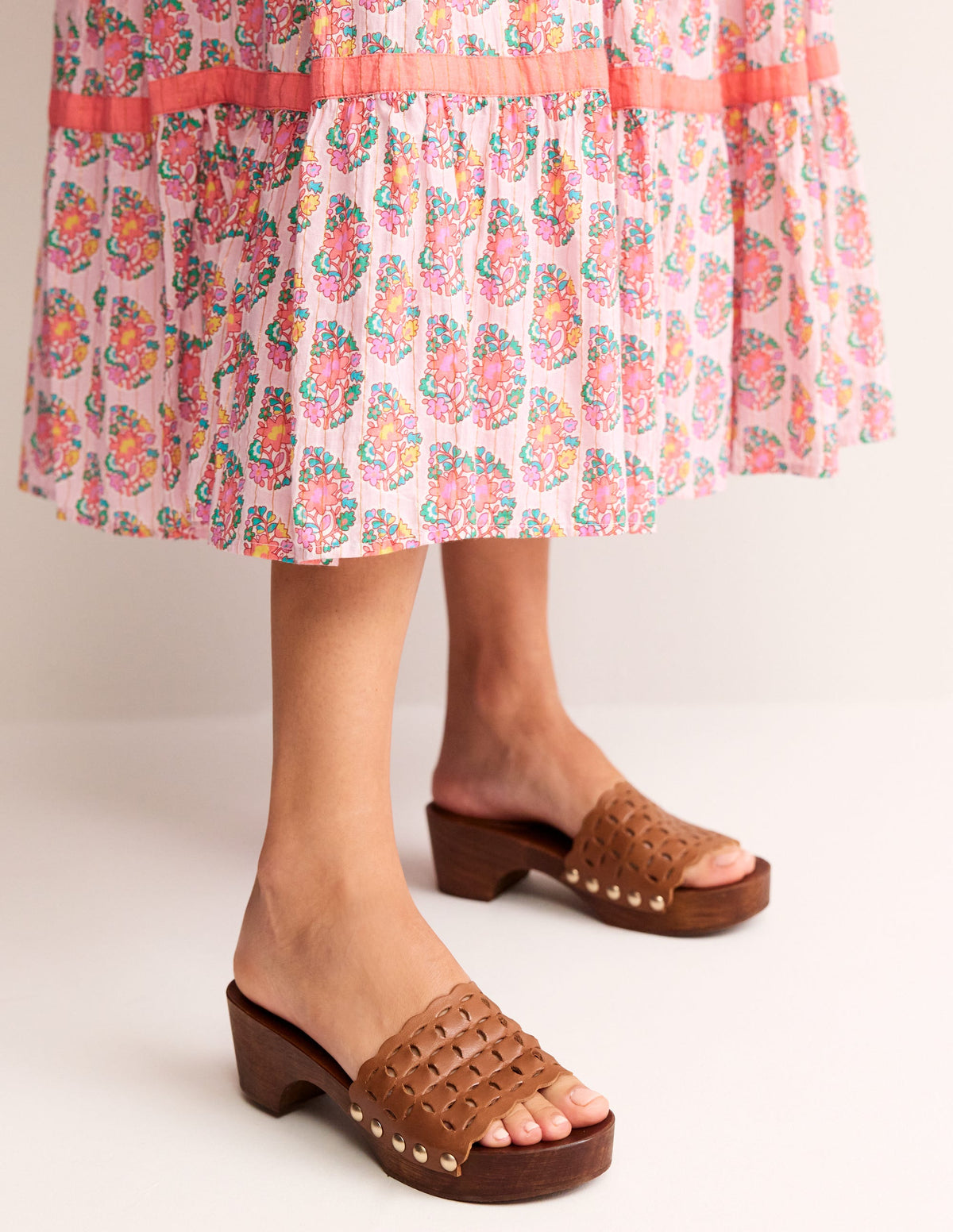Cut Out Detail Clog-Tan - Image 2